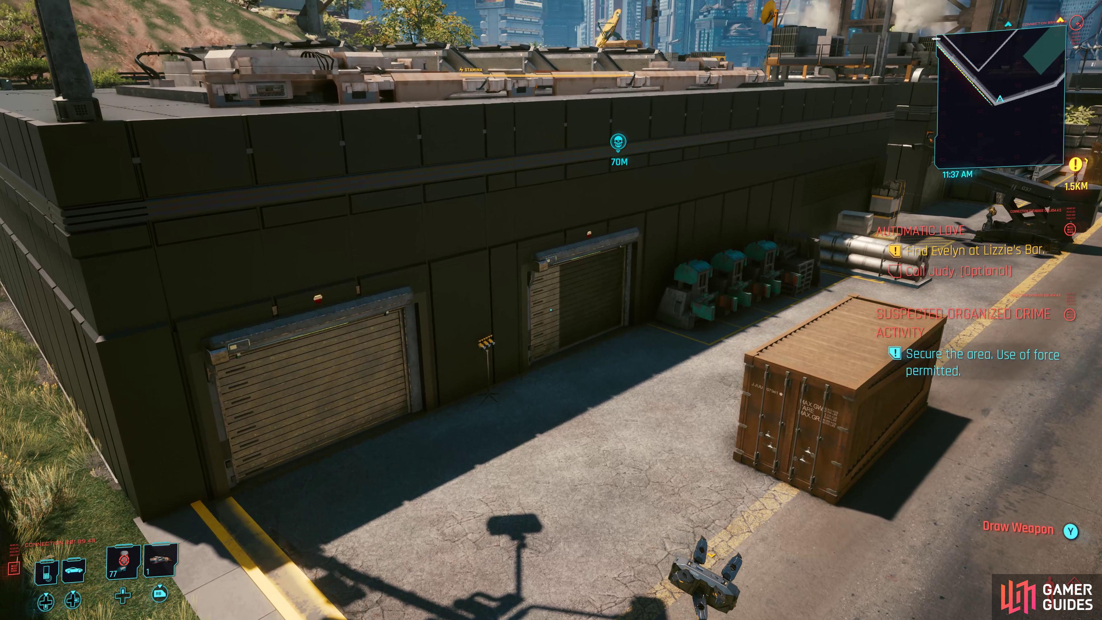 use the hill to the southeast to leap over the fence
