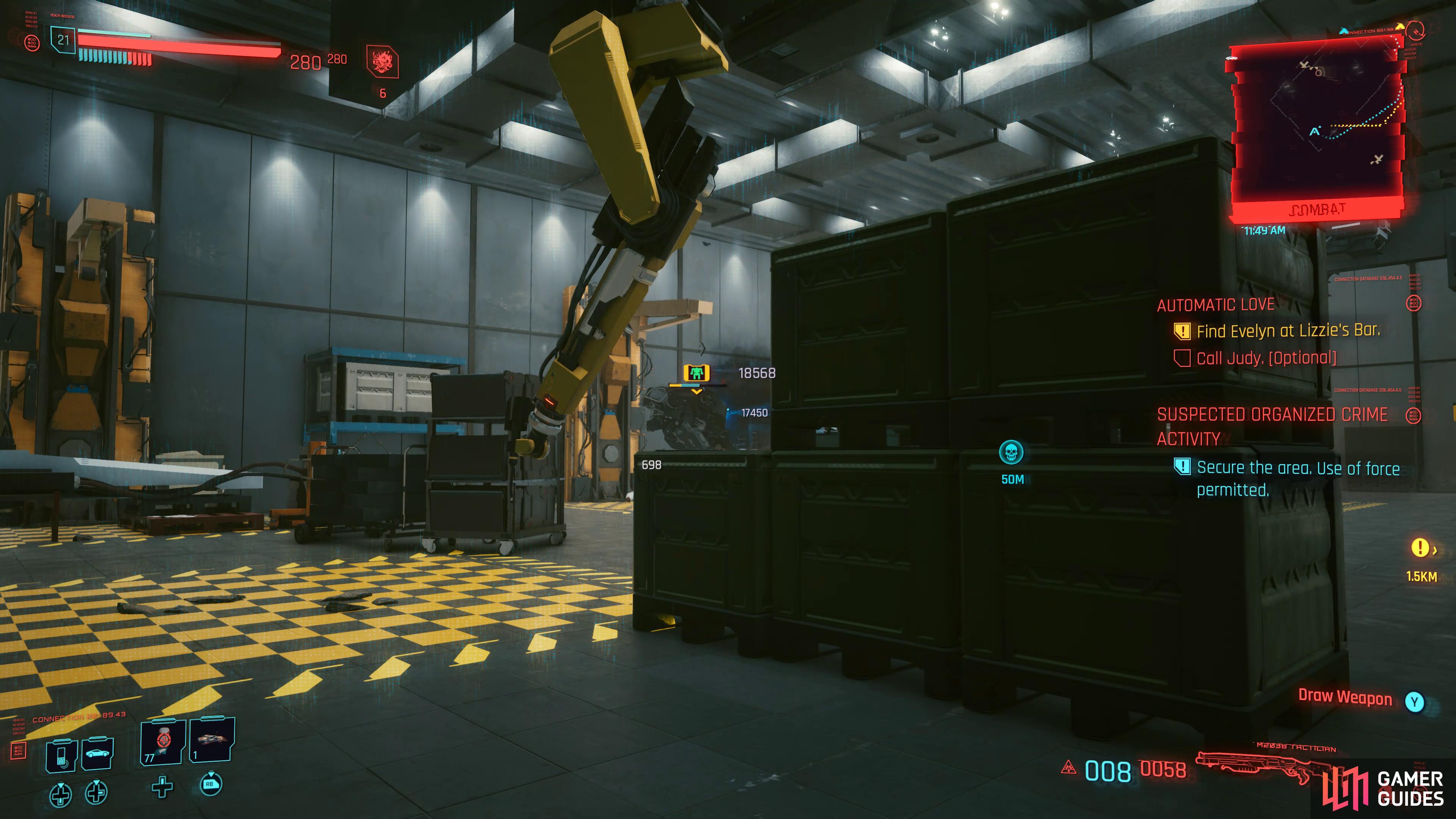 head into the garage and use Short Circuit to deal major damage to the Mech