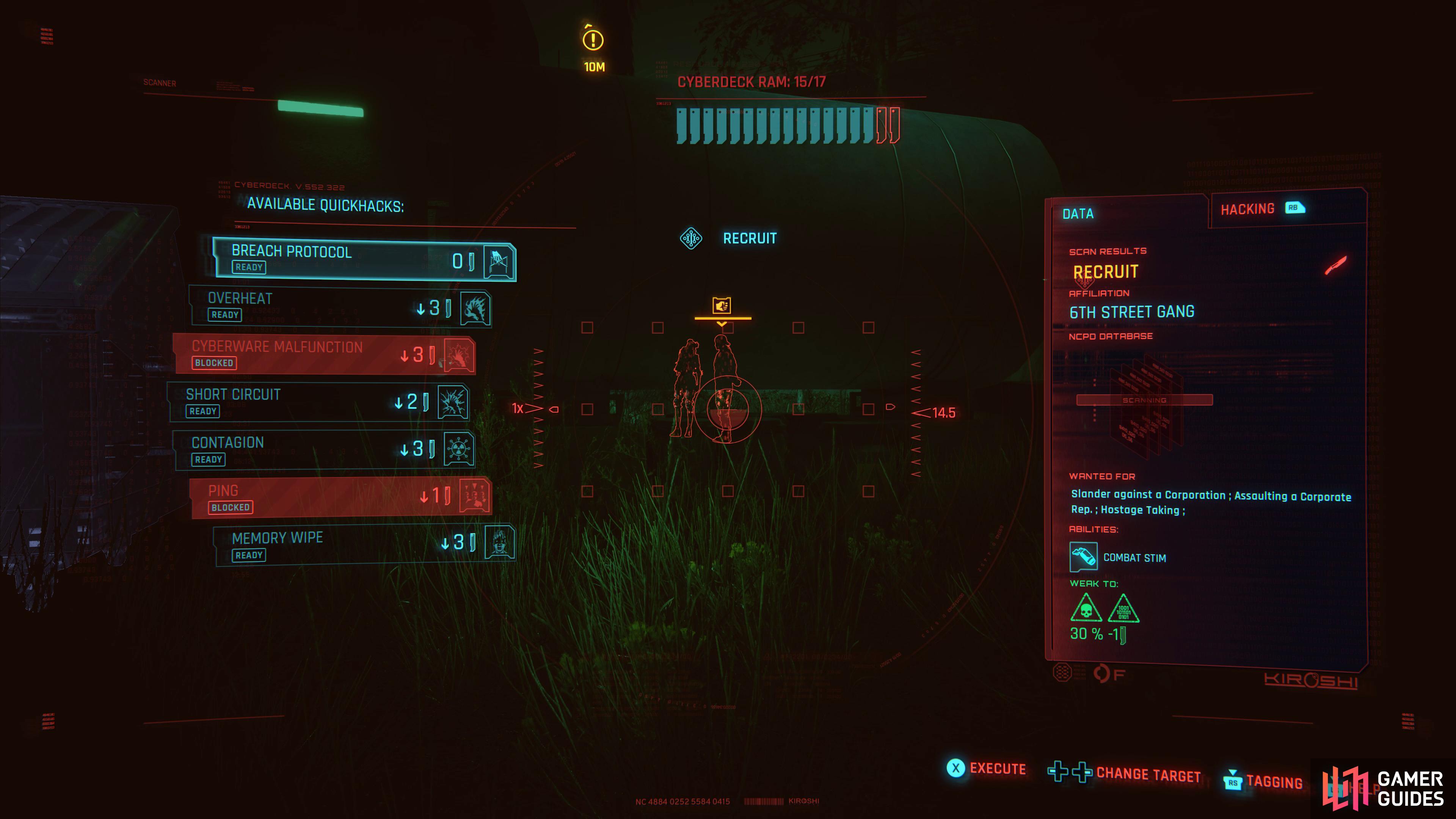 using Ping, you can Quickhack these enemies from under the tank
