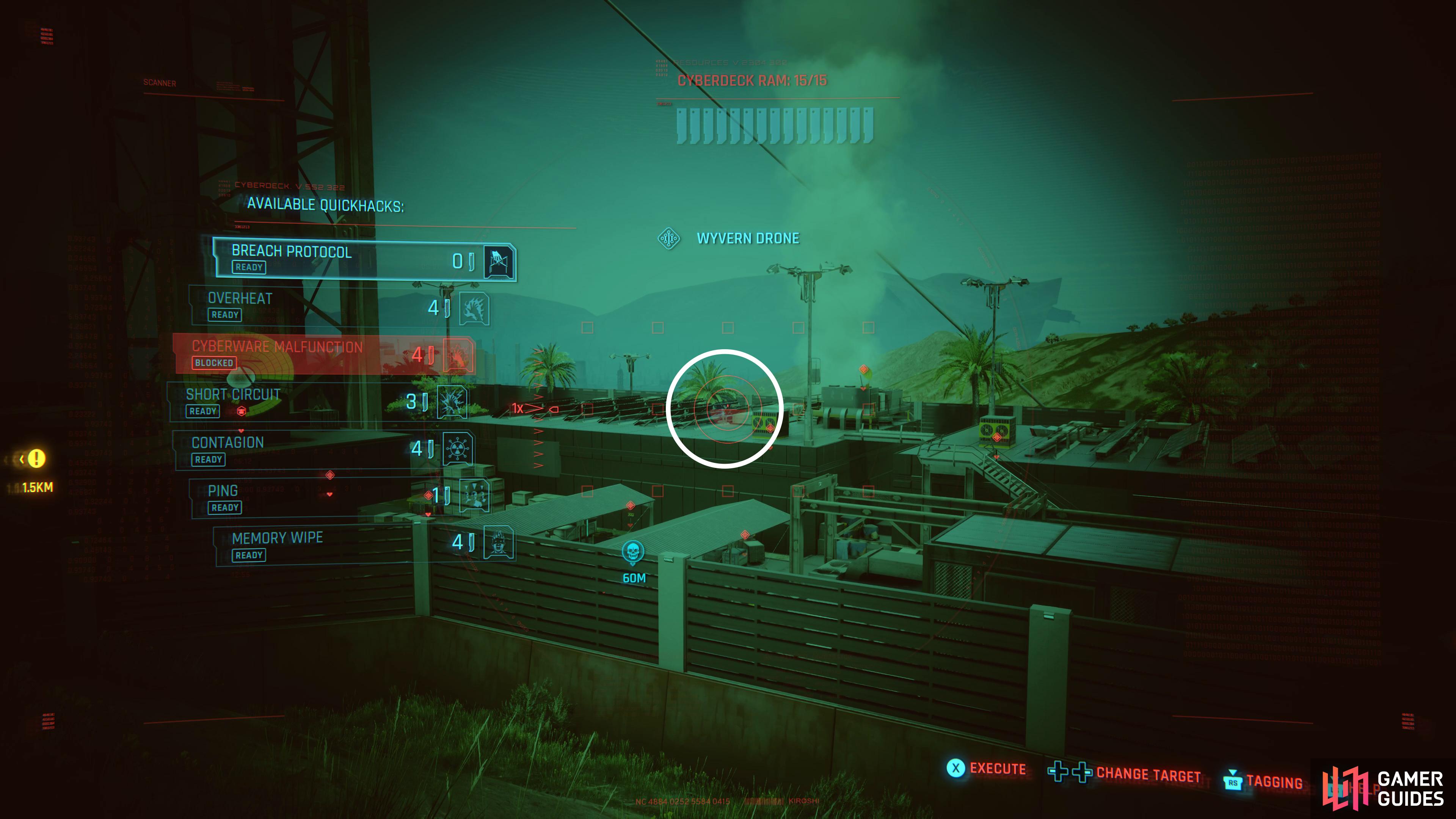 You can use a Quickhack to deal with this Drone before you enter