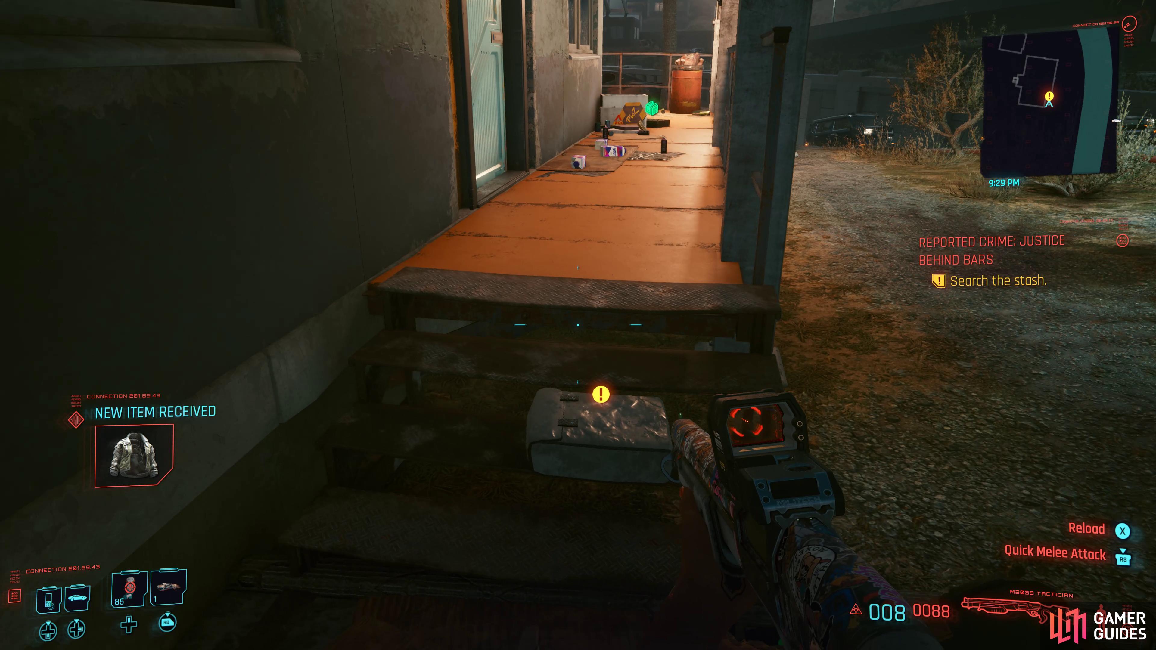 loot the bag on the porch once the area is clear.