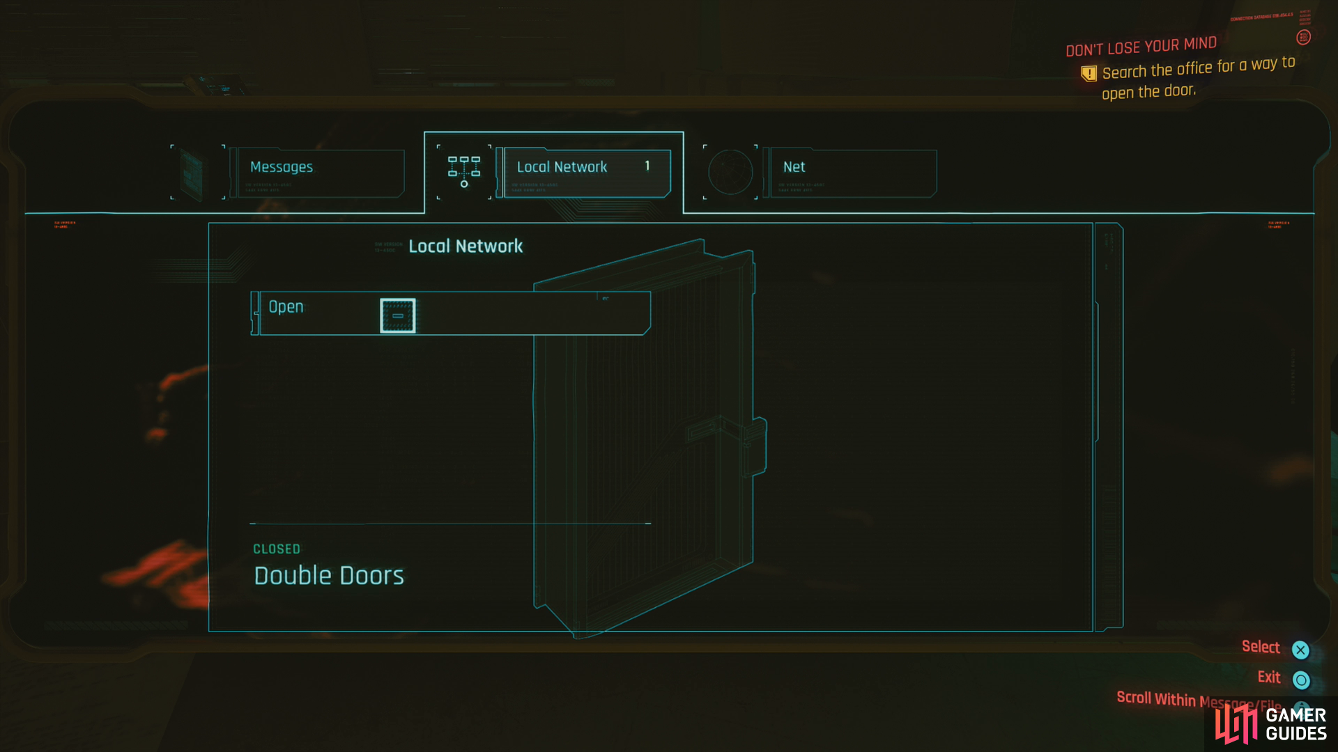 then use a terminal to open a sealed door.