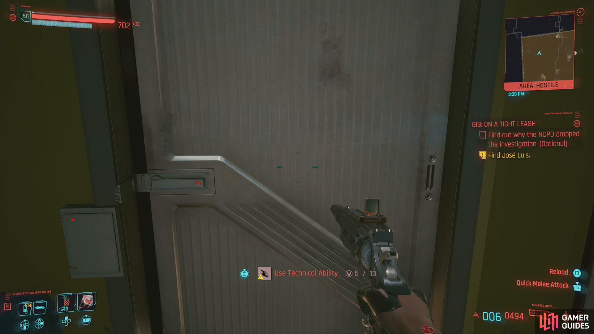 If your Technical Ability is high enough, you can enter through a door on the roof,