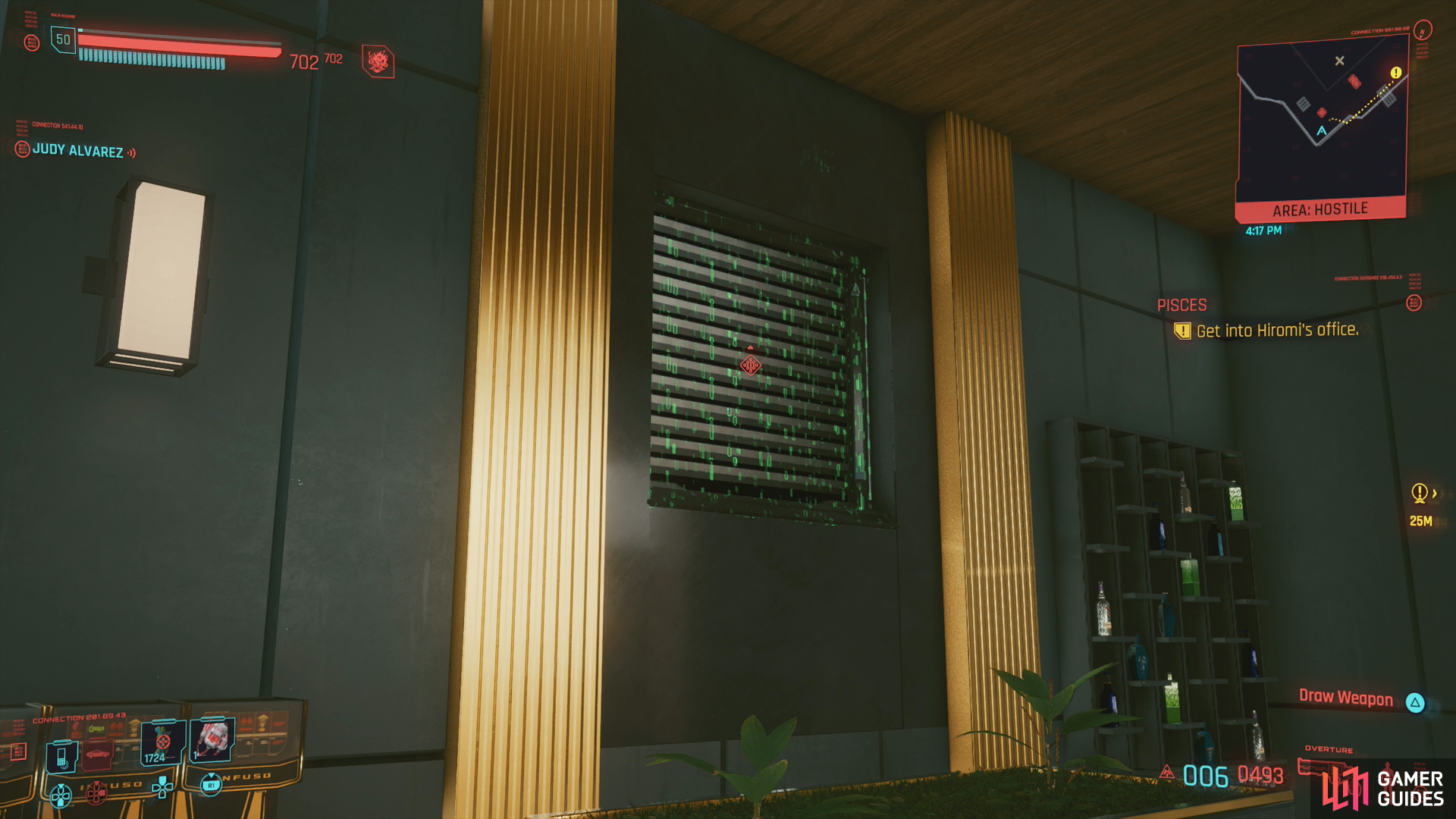 You can also sneak into the penthouse via a shuttered window.