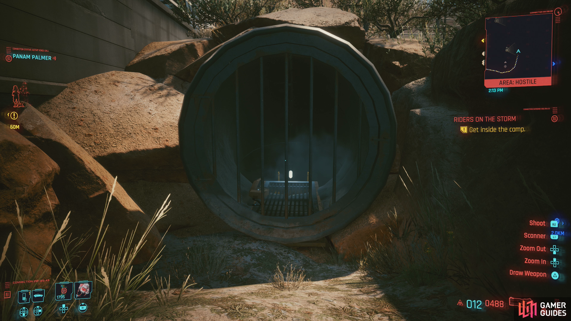 You can sneak through a drainage pipe to reach Saul.