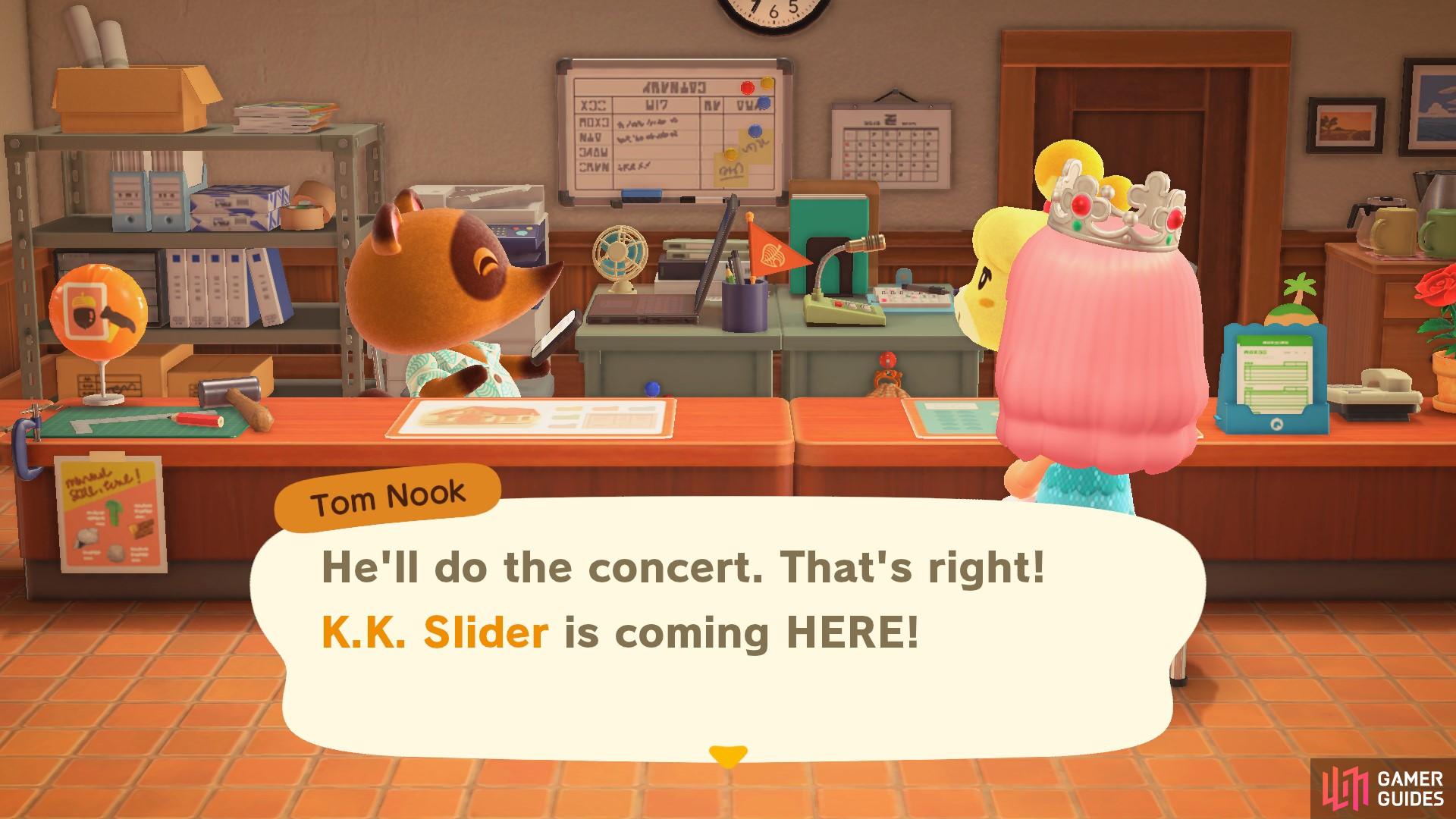 K.K. has agreed to play a concert for your island!