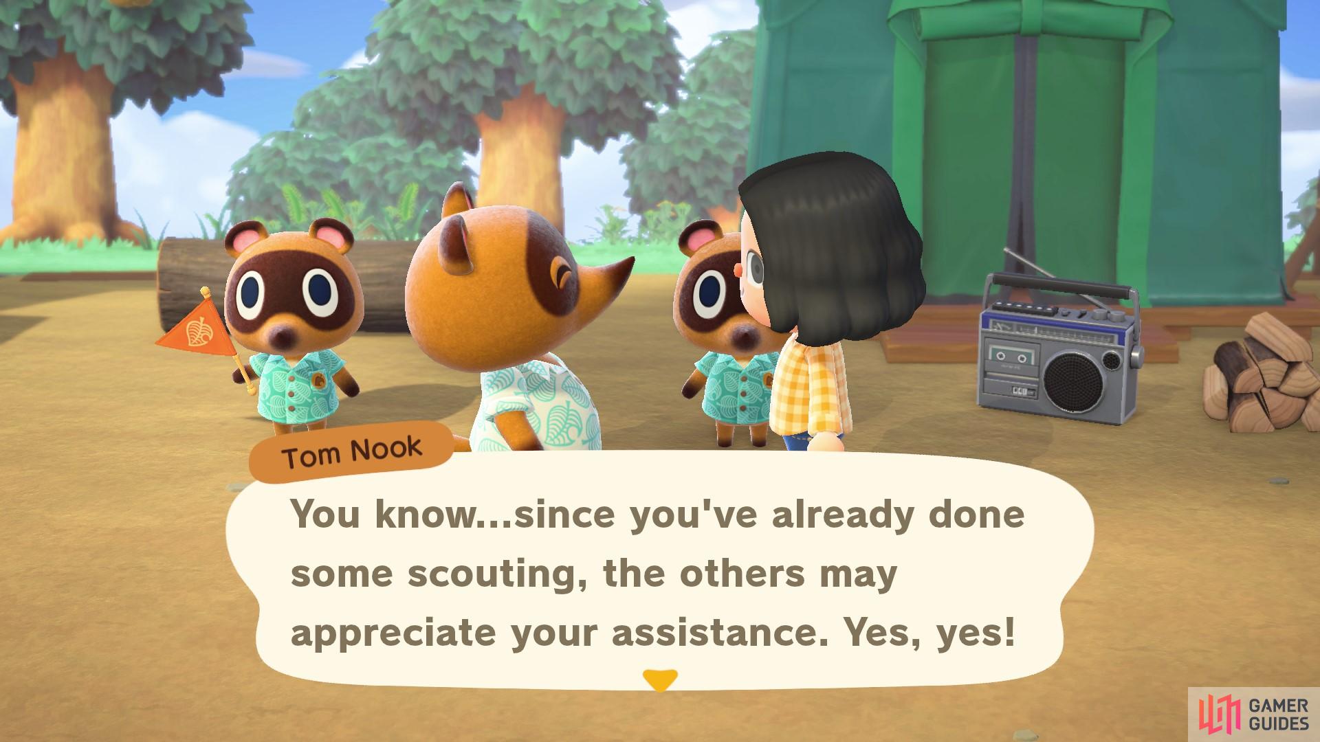 Tom Nook thinks that the other villagers could use your help in picking the perfect locations for their tents, too.