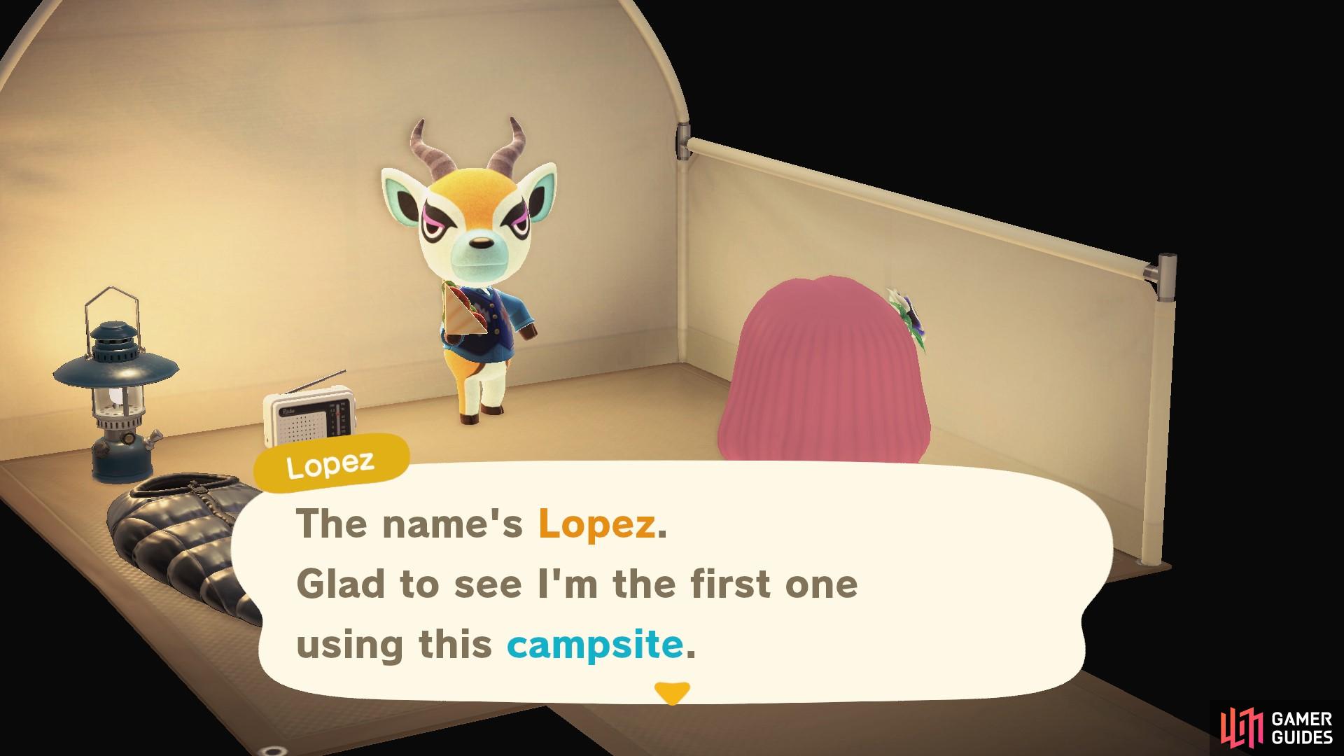 Lopez is the first tourist to use this campsite!