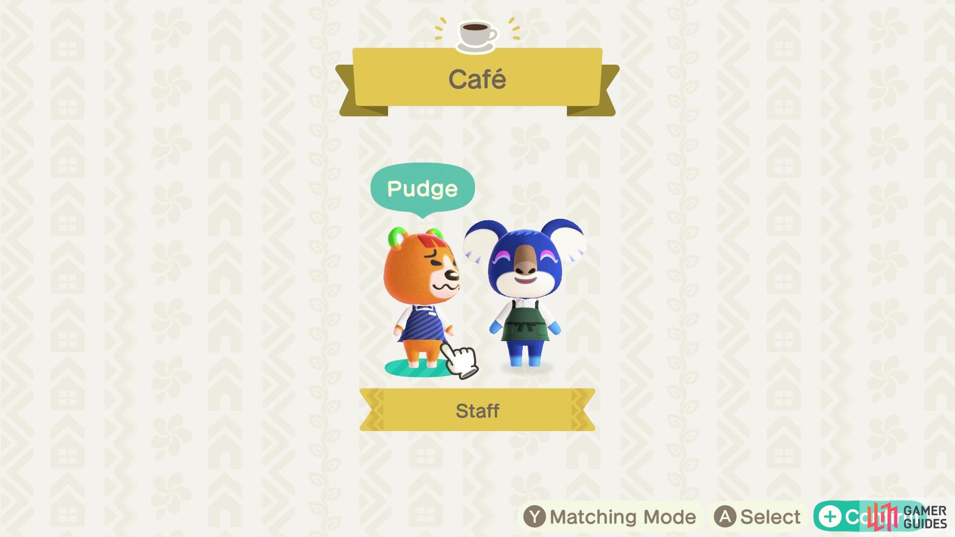 Choose who you'd like to work at the Café