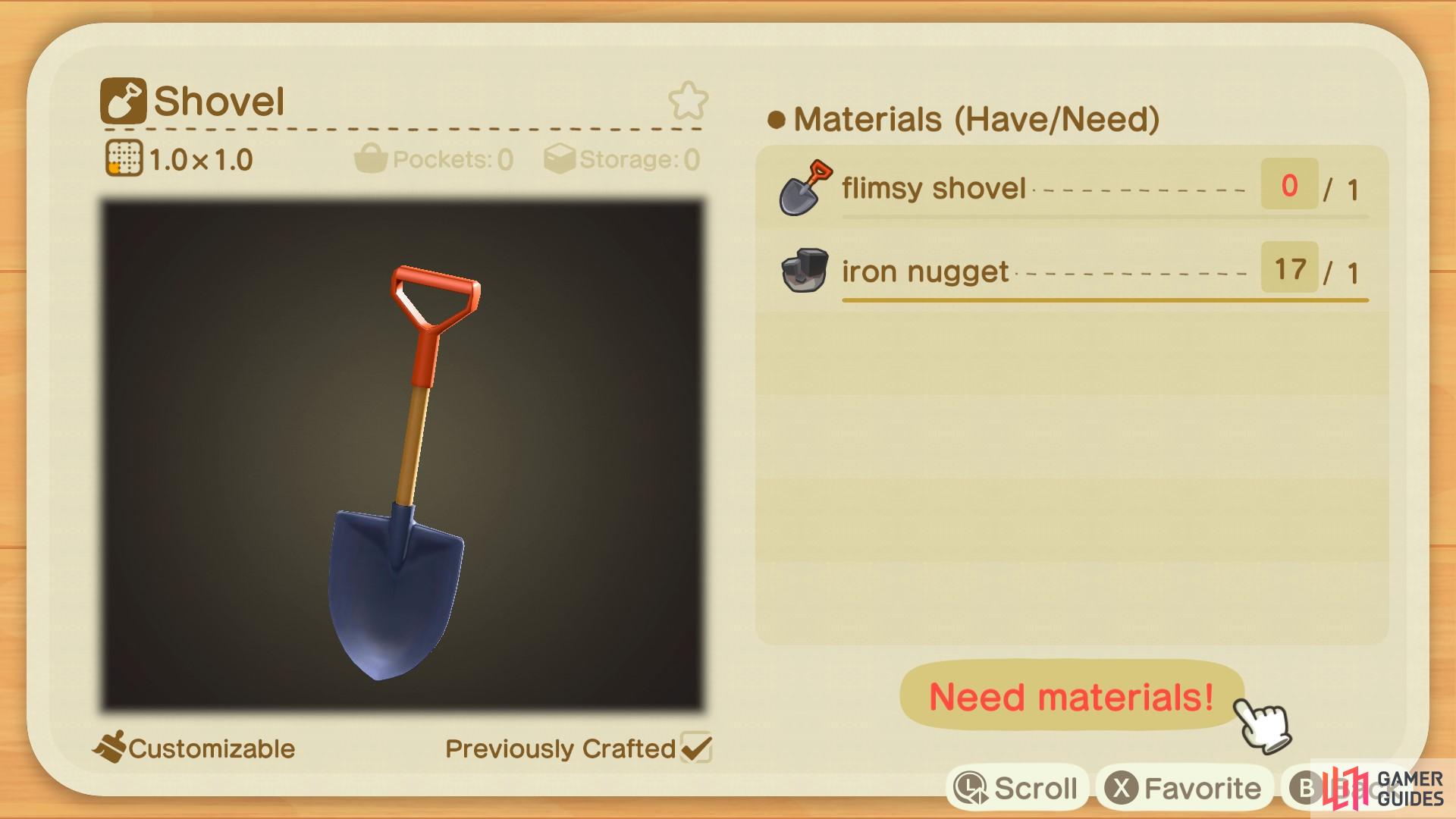 This Shovel is more durable than the Flimsy Shovel.