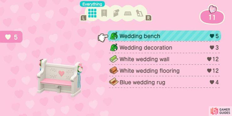 Use your Heart Crystals to buy some wedding-themed furniture.
