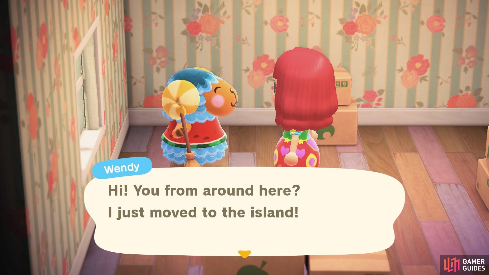 Wendy is the fourth villager to move to Seritown.