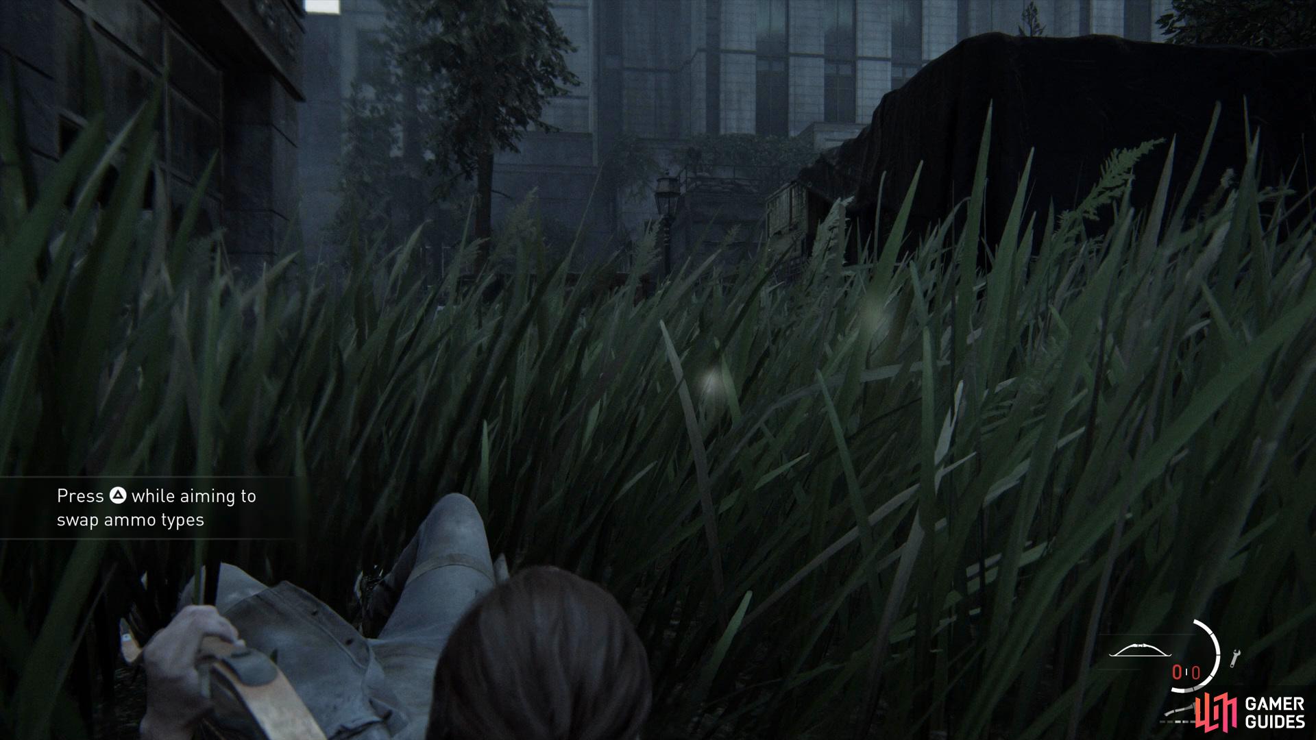 Crawl through the grass to take out the enemies