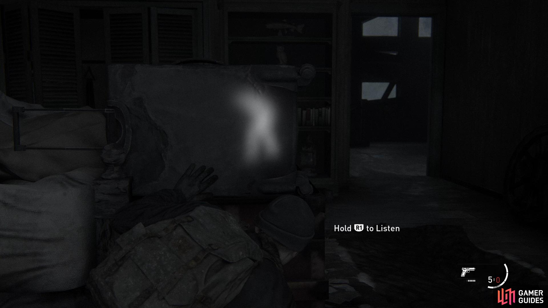 When you make it into the second building, hold R1 to see where the enemies are standing. 
