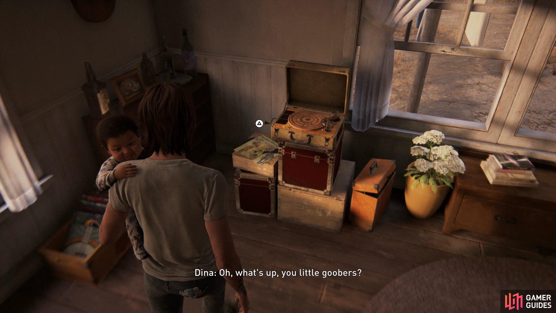 then interact with the record player inside to put on some music. 