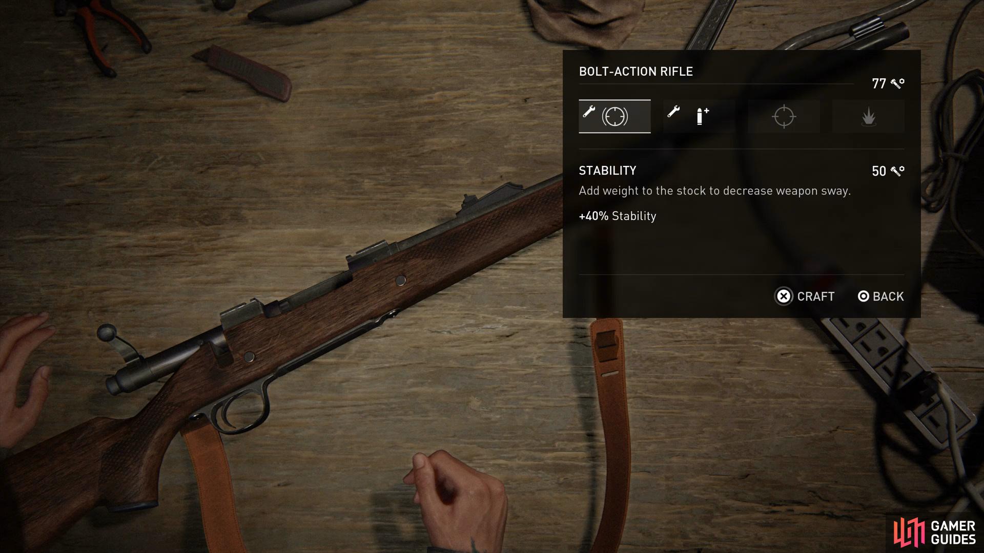 Finally, turn on the generator and then interact with the workbench to upgrade your rifle. 