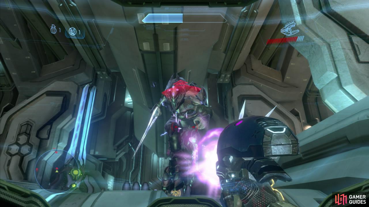 The needler in Halo 4 is has had a little bit tweaking. As per usual it fires off little pink, homing needles that will attach themselves to enemies. If you can stick them with enough of these needles, they will explode and kill the unlucky target. It now has a smaller clip size, but increased damage. The needler is absolutely deadly in the right hands. Most useful at short-mid range.