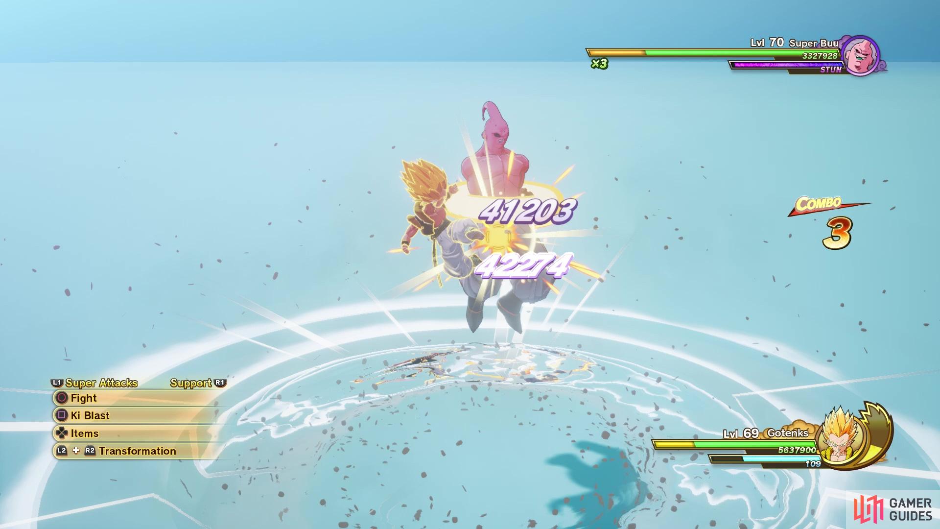 Galactic Donuts will bind Buu in place and even cancel attacks