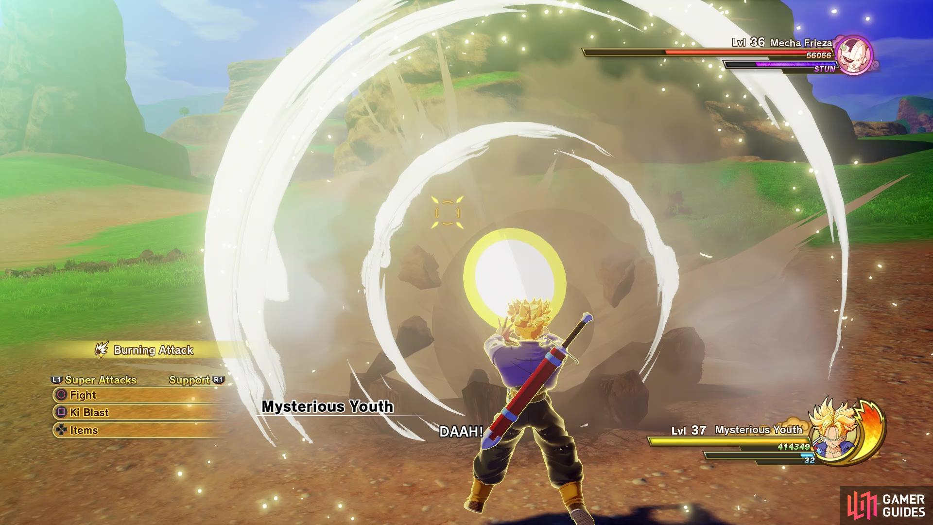 Burning Attack will knock off a good chunk of Frieza's health