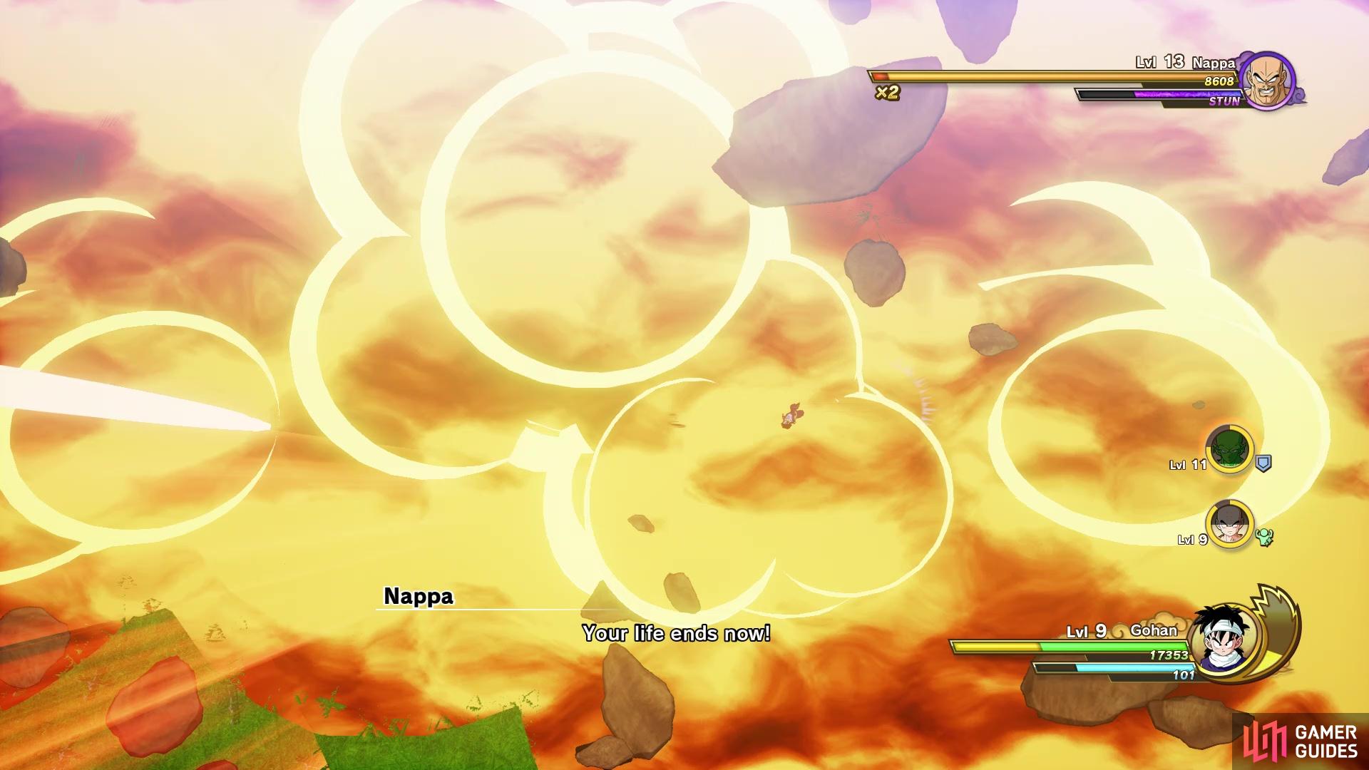Blazing Storm covers a large range, but moving towards the screen will allow you to dodge it