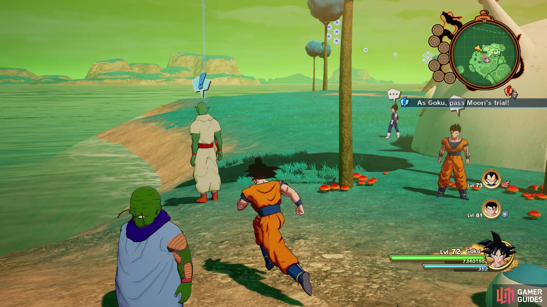 Look out for Namekians after starting this substory