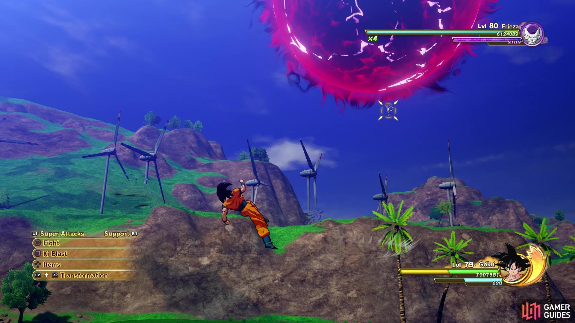 The second Frieza fight is more dangerous, due to attacks such as the Death Ball