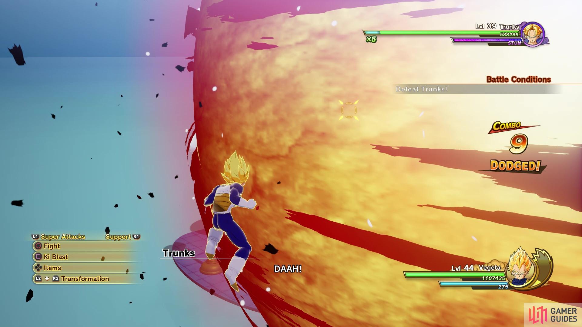 Burning Attack is the hardest move to dodge of Trunks'