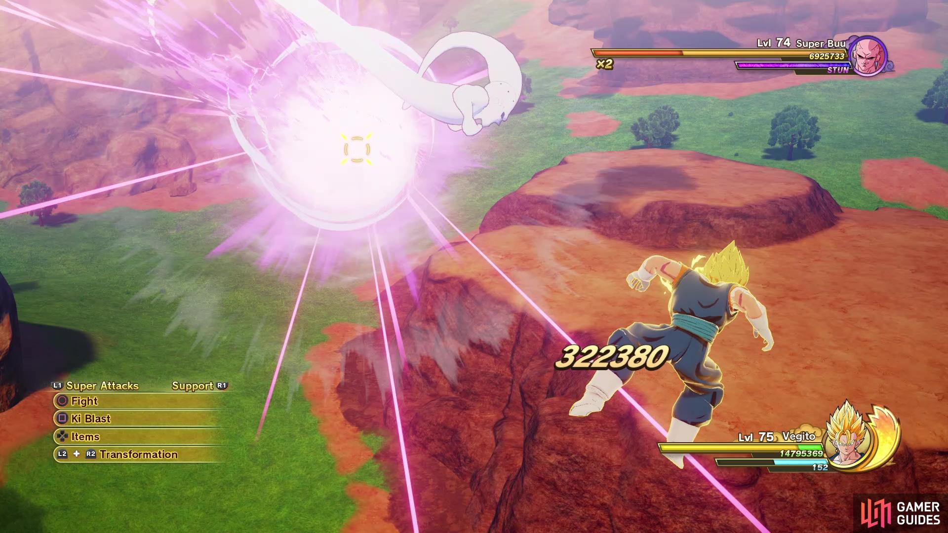 In the Vegeta vs Majin Buu gameplay we can seee for a split second