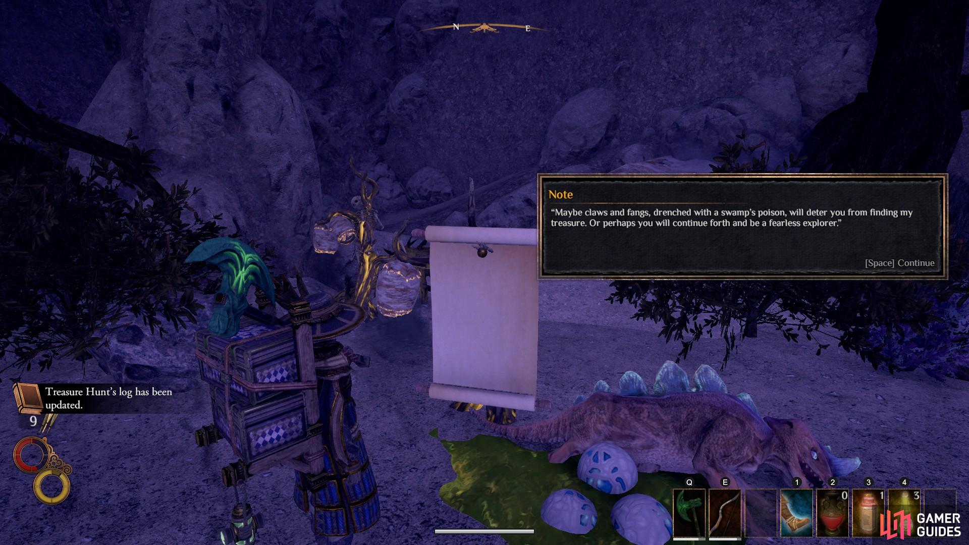 When you have defeated the Hive Lord, read the note for the next clue before you leave.