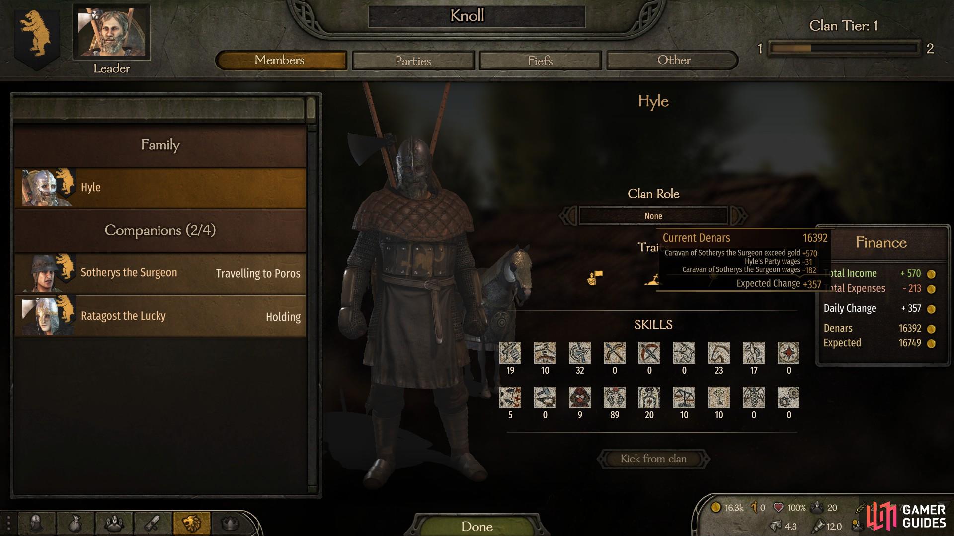 You can view the profits of your caravan in the Clan menu by hovering over 'Finance'. 