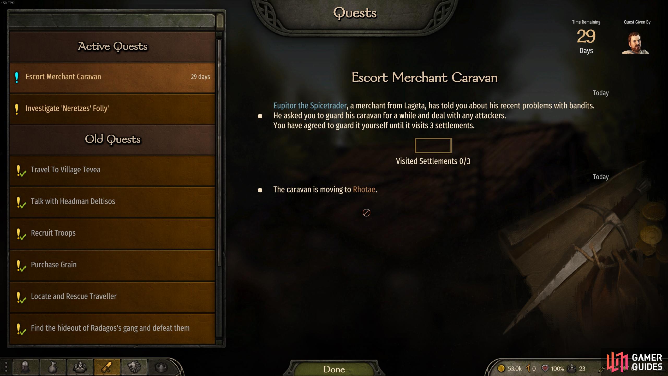 You can track the details and progress of the quest once accepted from the merchant.
