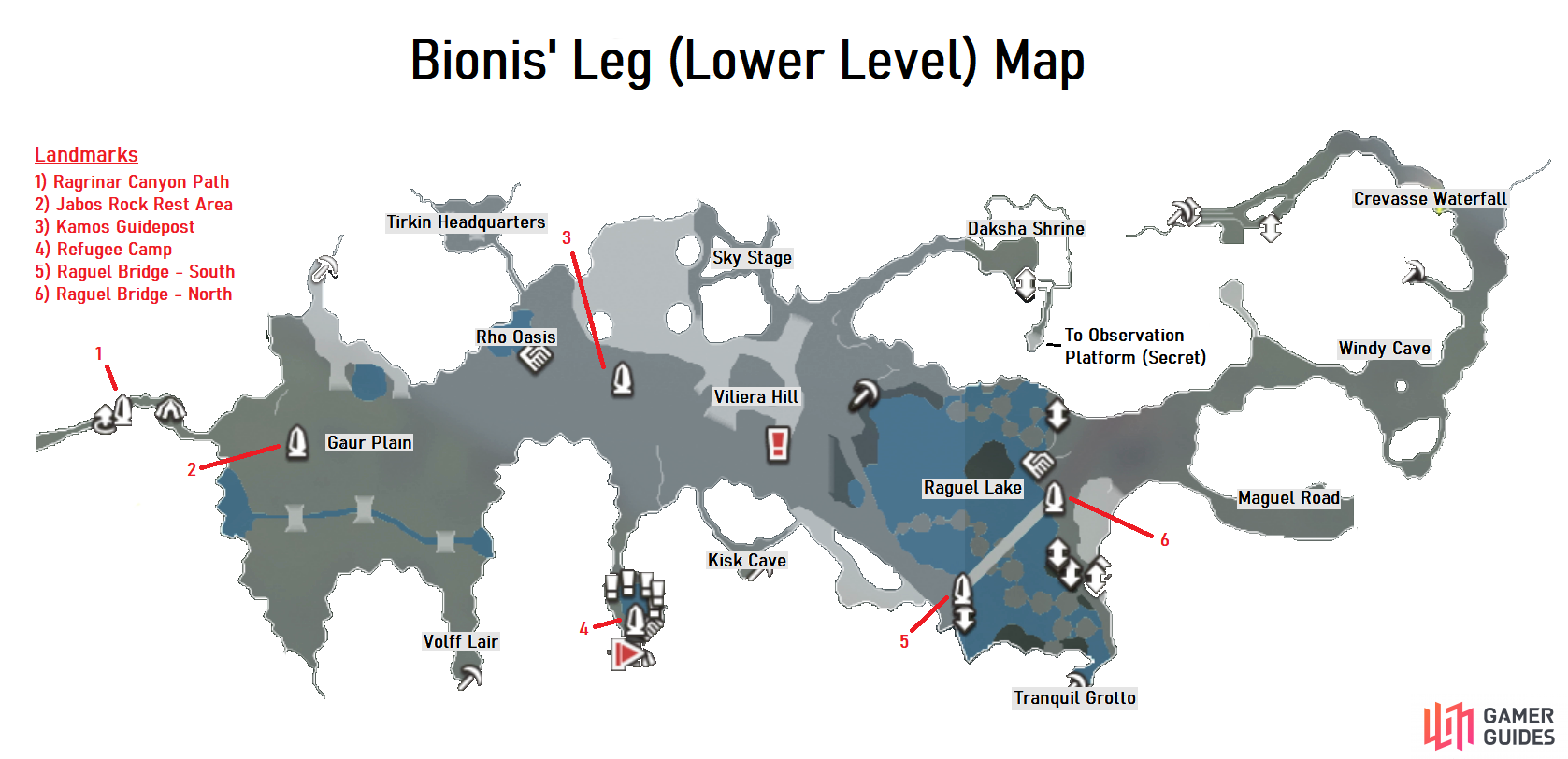 Lower Level Map for Bionis' Leg