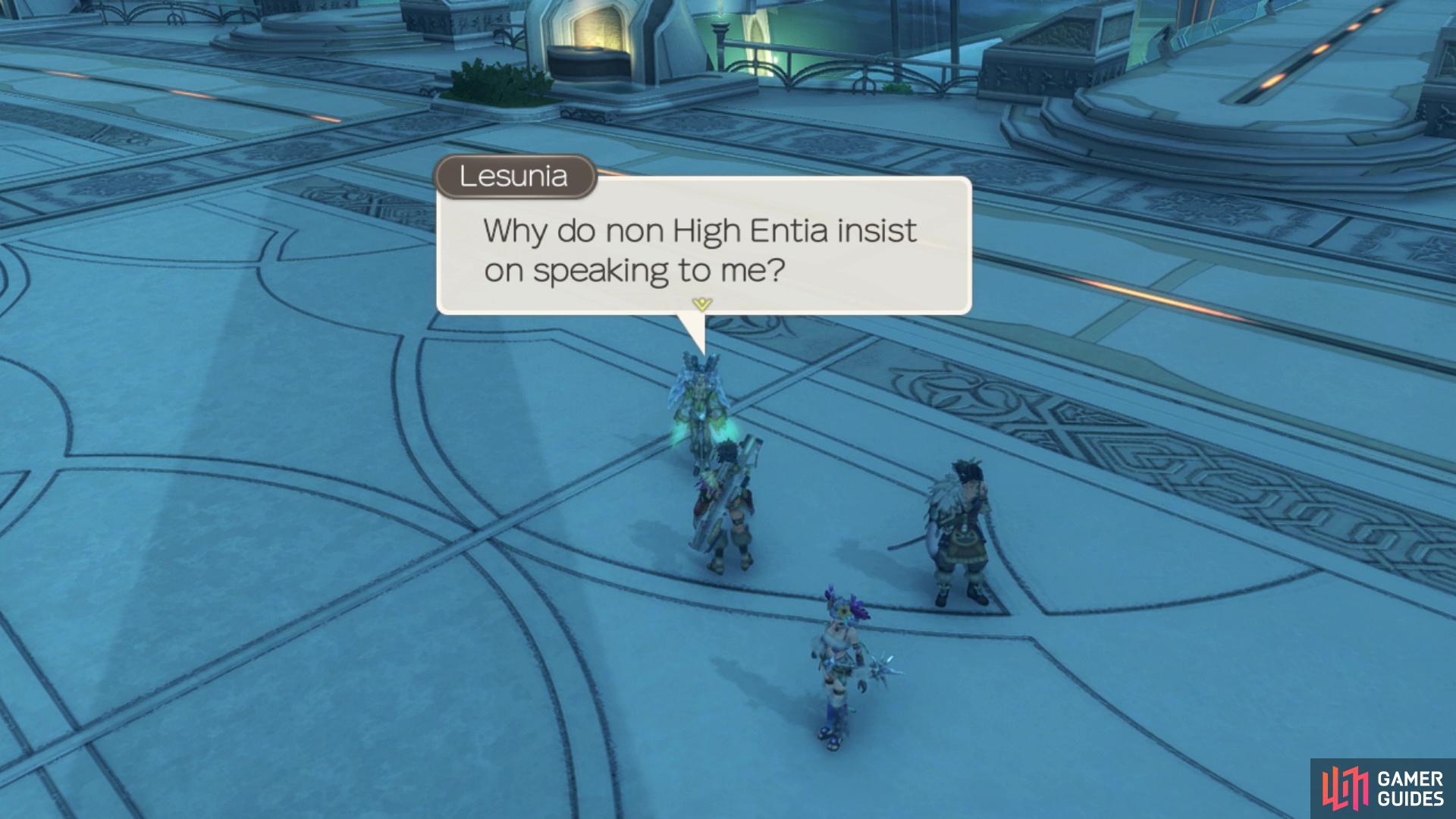 Lesunia will not speak with anyone but Melia, so make sure she's in the lead