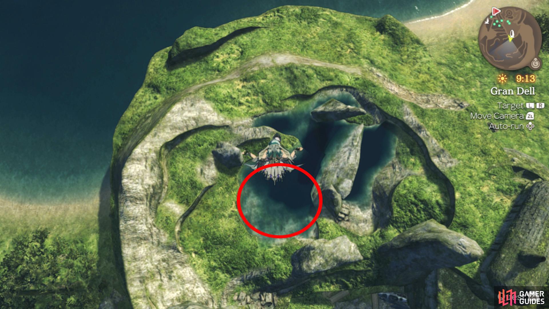 Jump off the cliff into the water at Eternal Zenith
