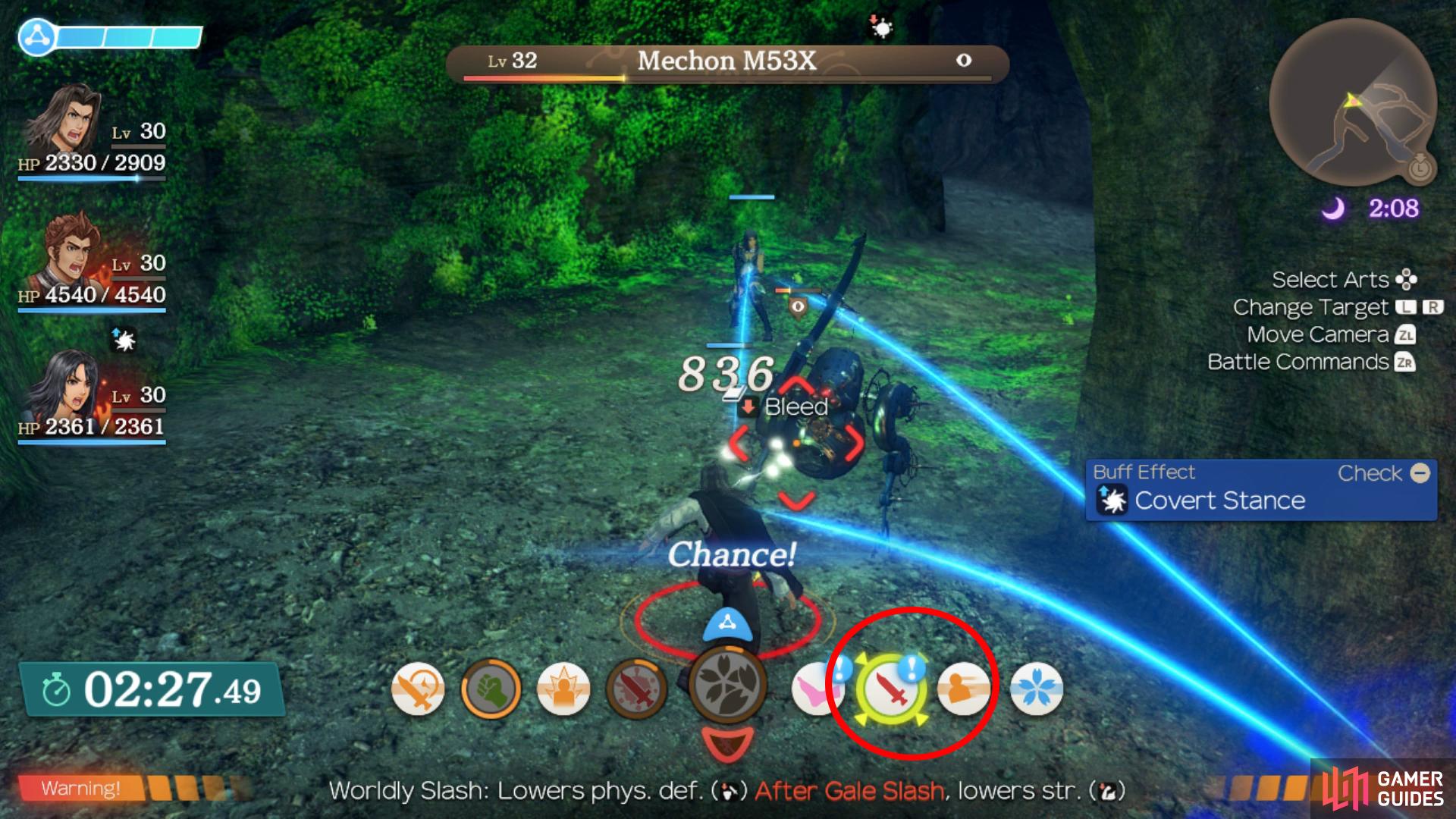 you need to use Gale Slash first to make use of his Topple combo