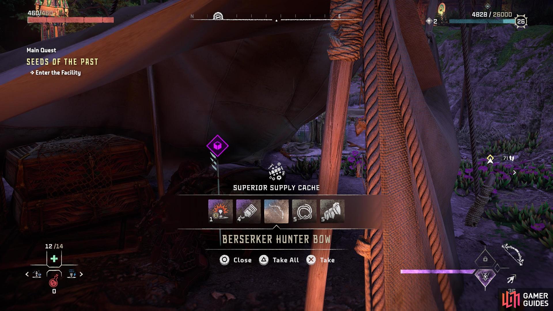 Don't forget to loot the Berserker Hunter Bow from the chest