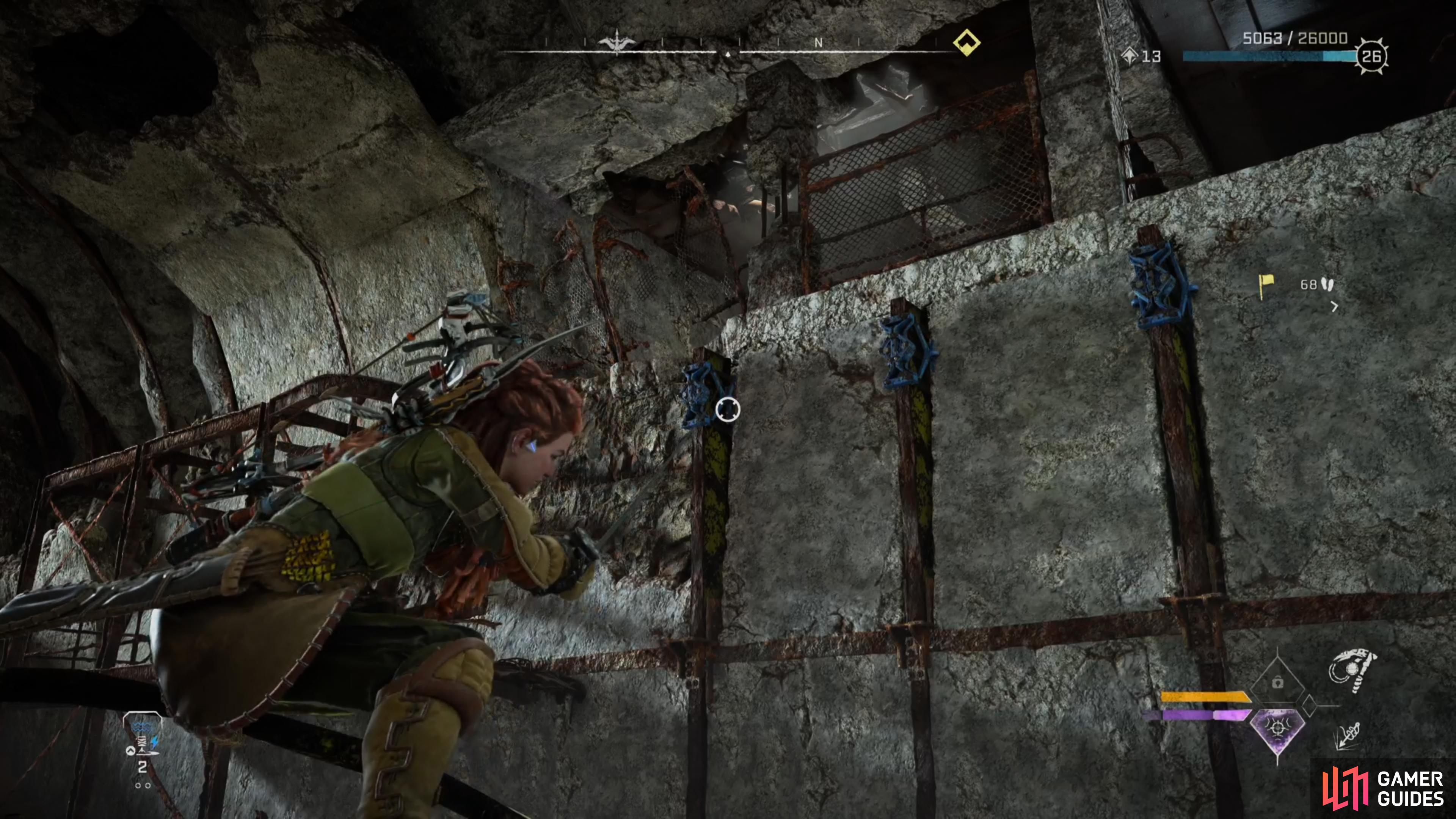 Head through and pull the beams down with your pullcaster
