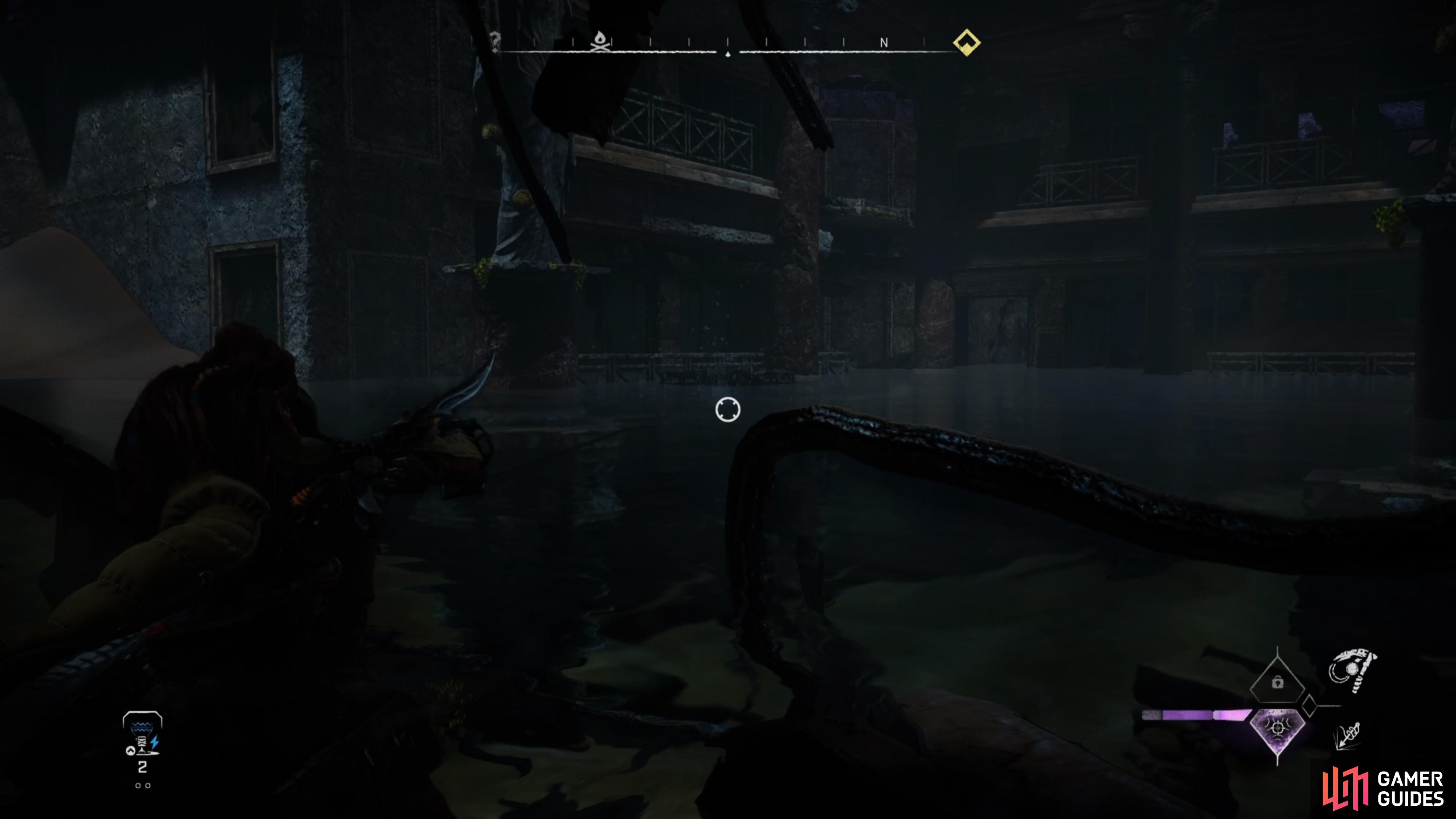 then go over to the stairs and pull the crate a little further. 