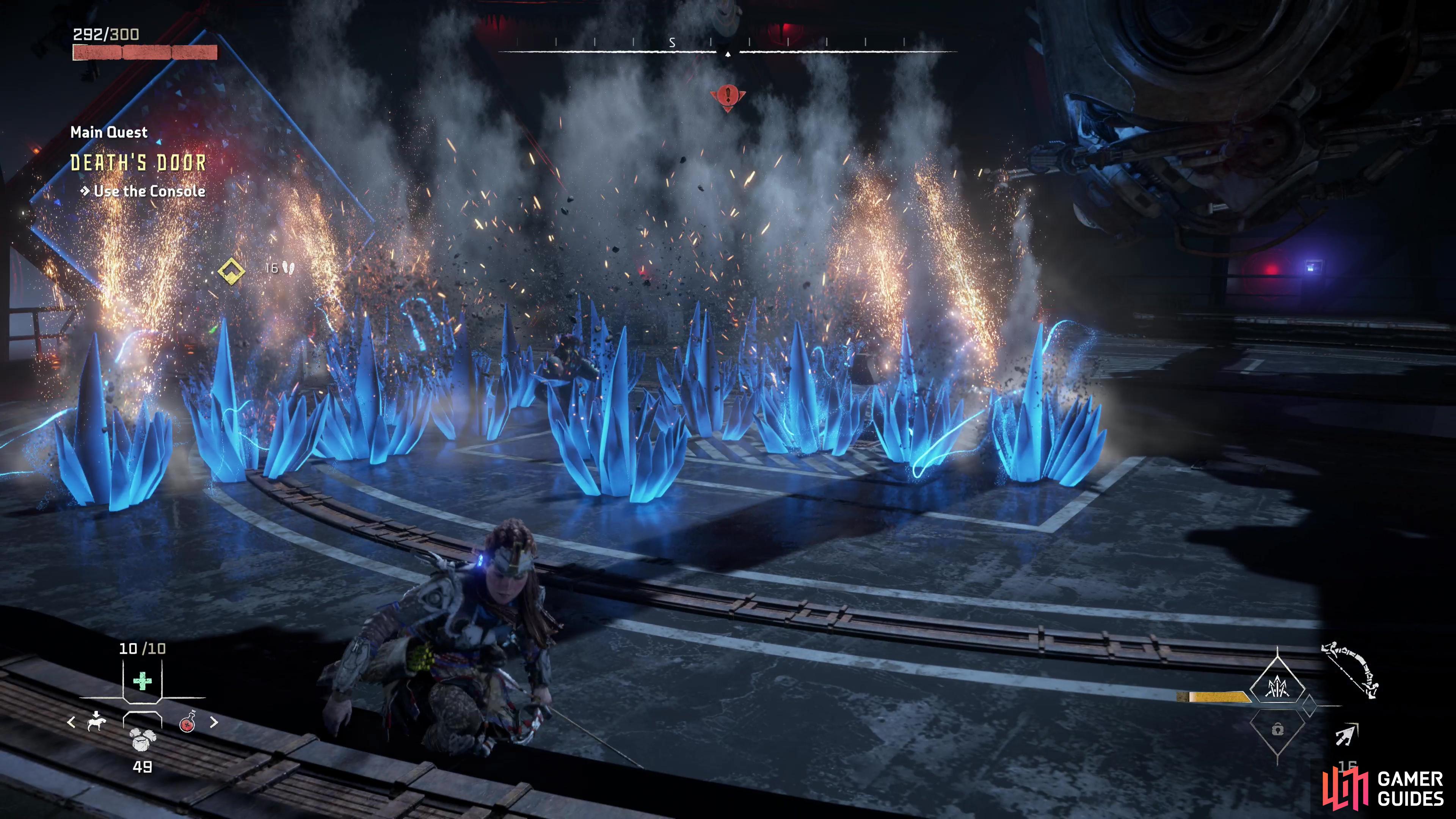 Erik can perform a leaping slam attack that will spawn lines of spikes upon impact.