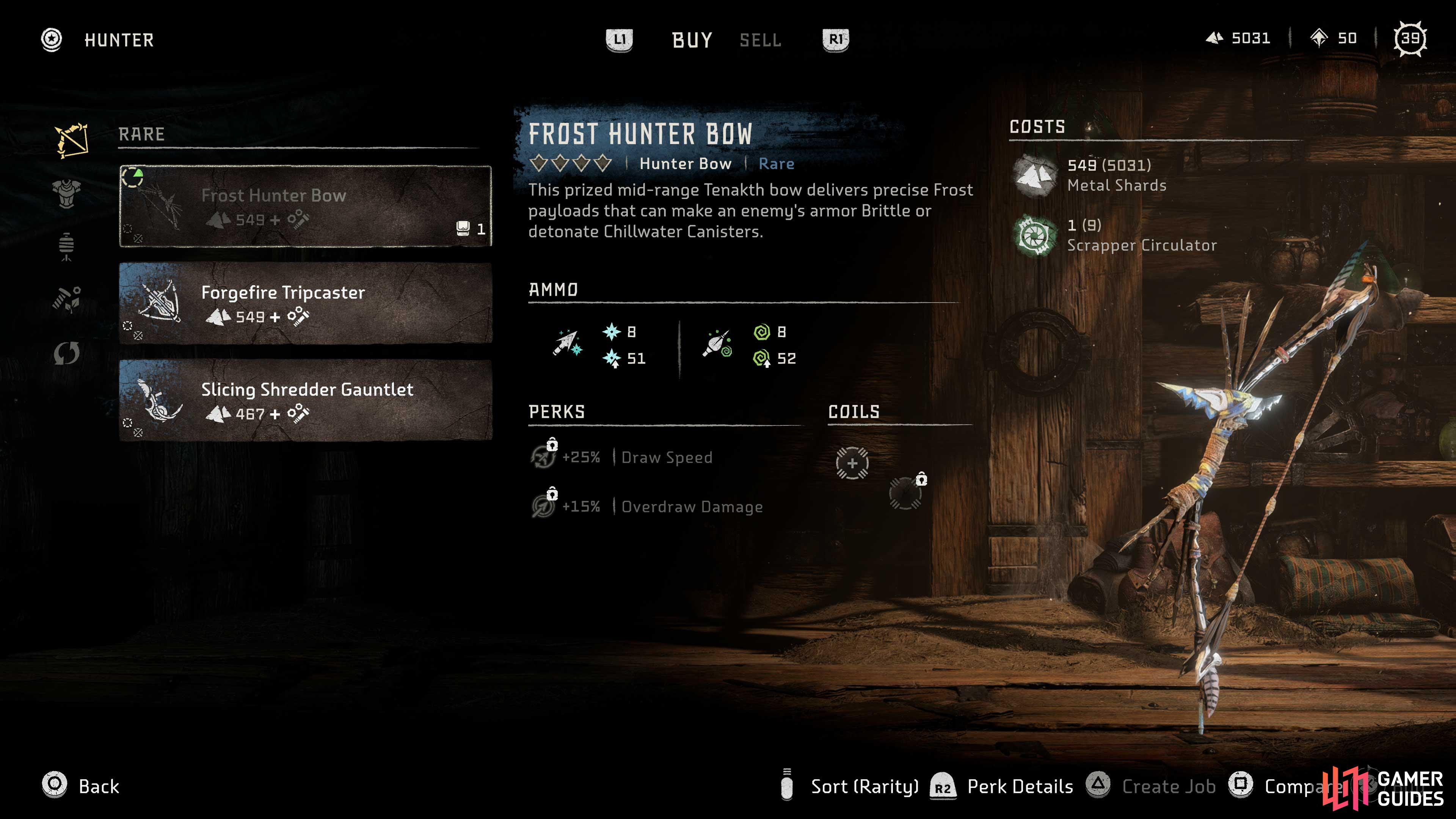 You can buy the Frost Hunter Bow from the Hunter in Plainsong, as well as from a Hunter east of LATOPOLIS.