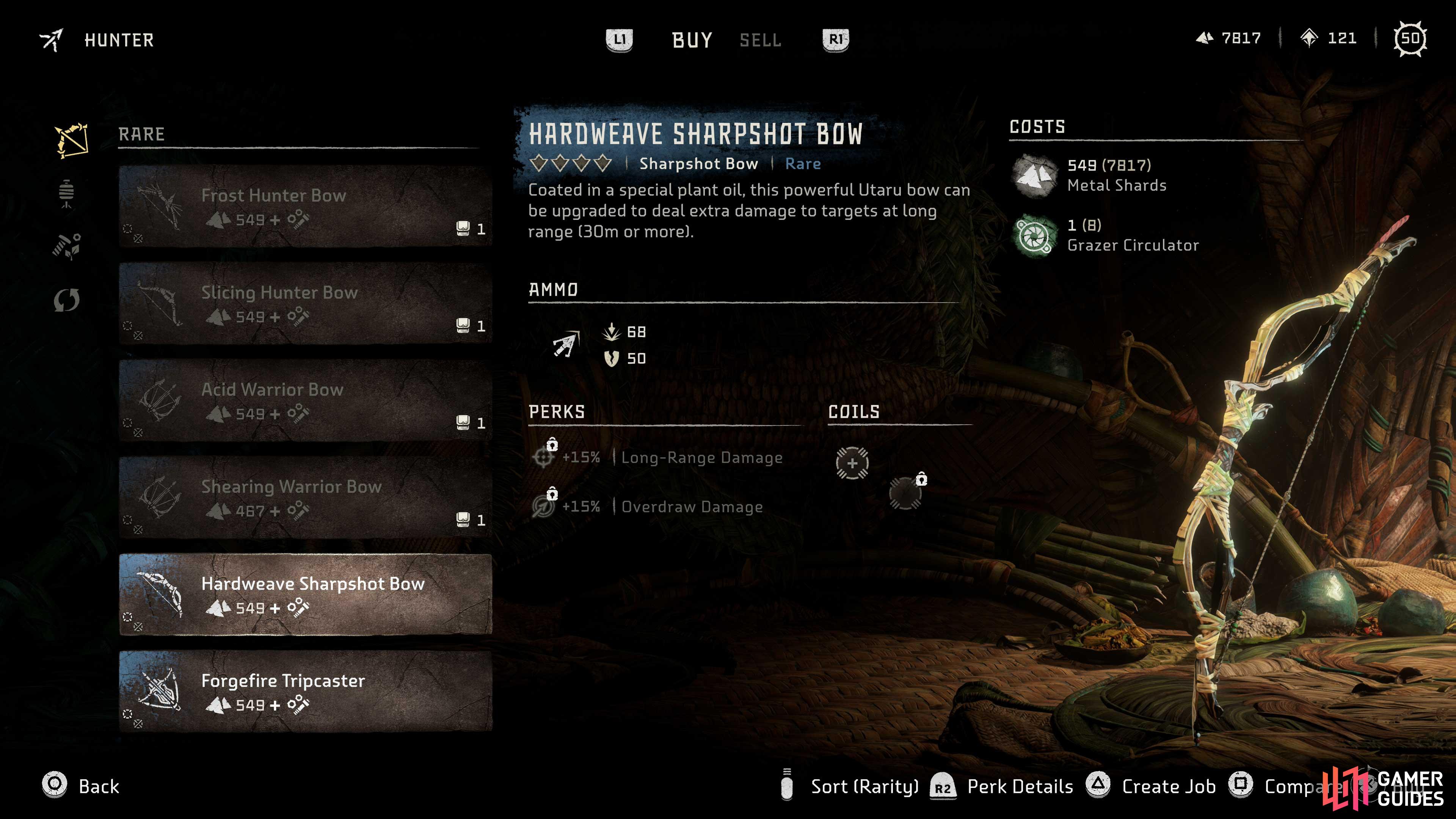 You can buy the Hardweave Sharpshot Bow from the Hunter in Plainsong.