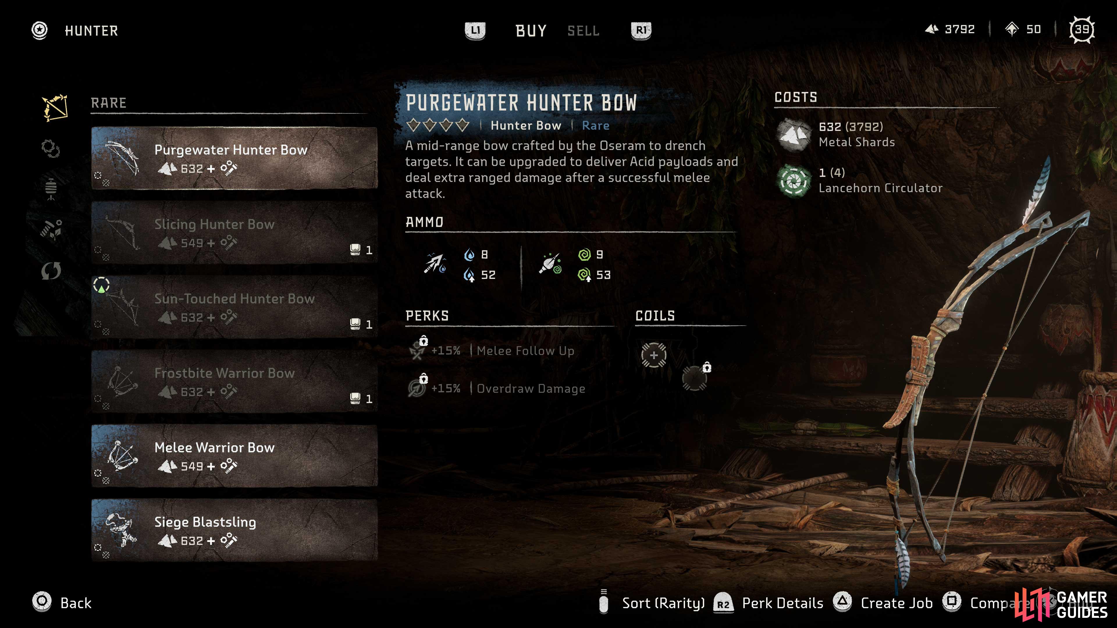 You can purchase the Purgewater Hunter Bow from the Hunter in Scalding Spear.