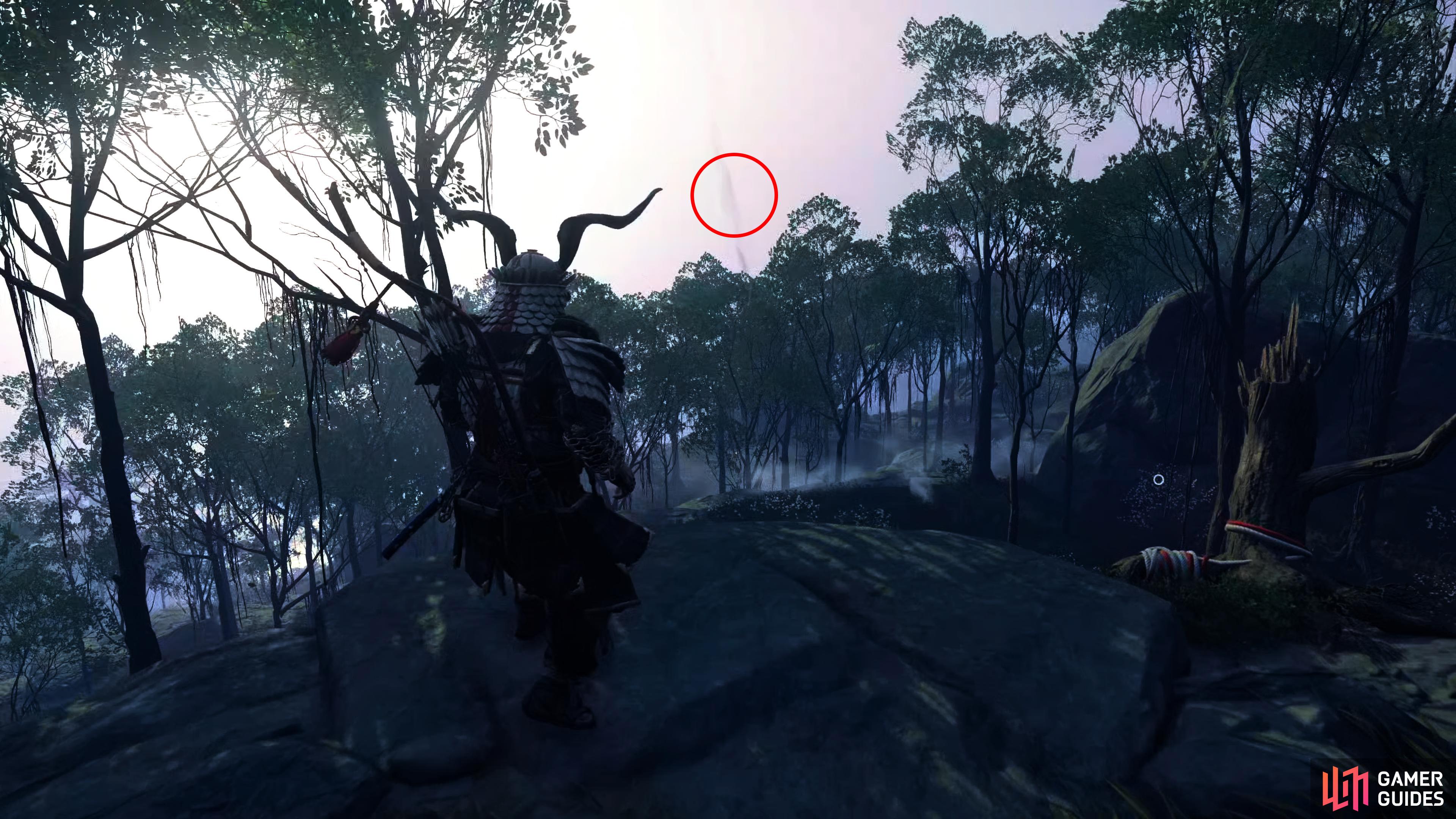 Look for the smoke in the sky when searching for the builder in A Helping Hand.