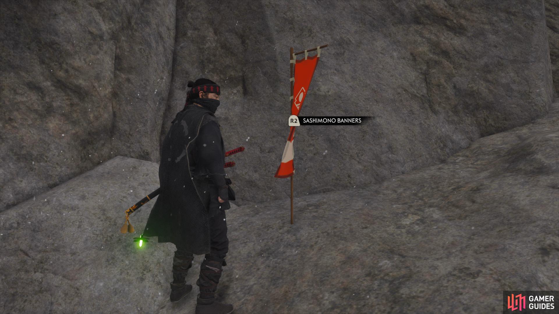  and climb the cliff to find this banner.