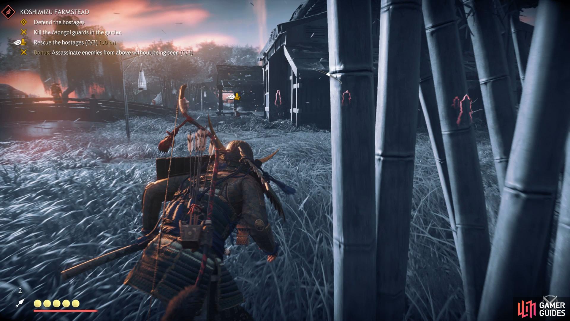 Approach from the north to find the first hostage