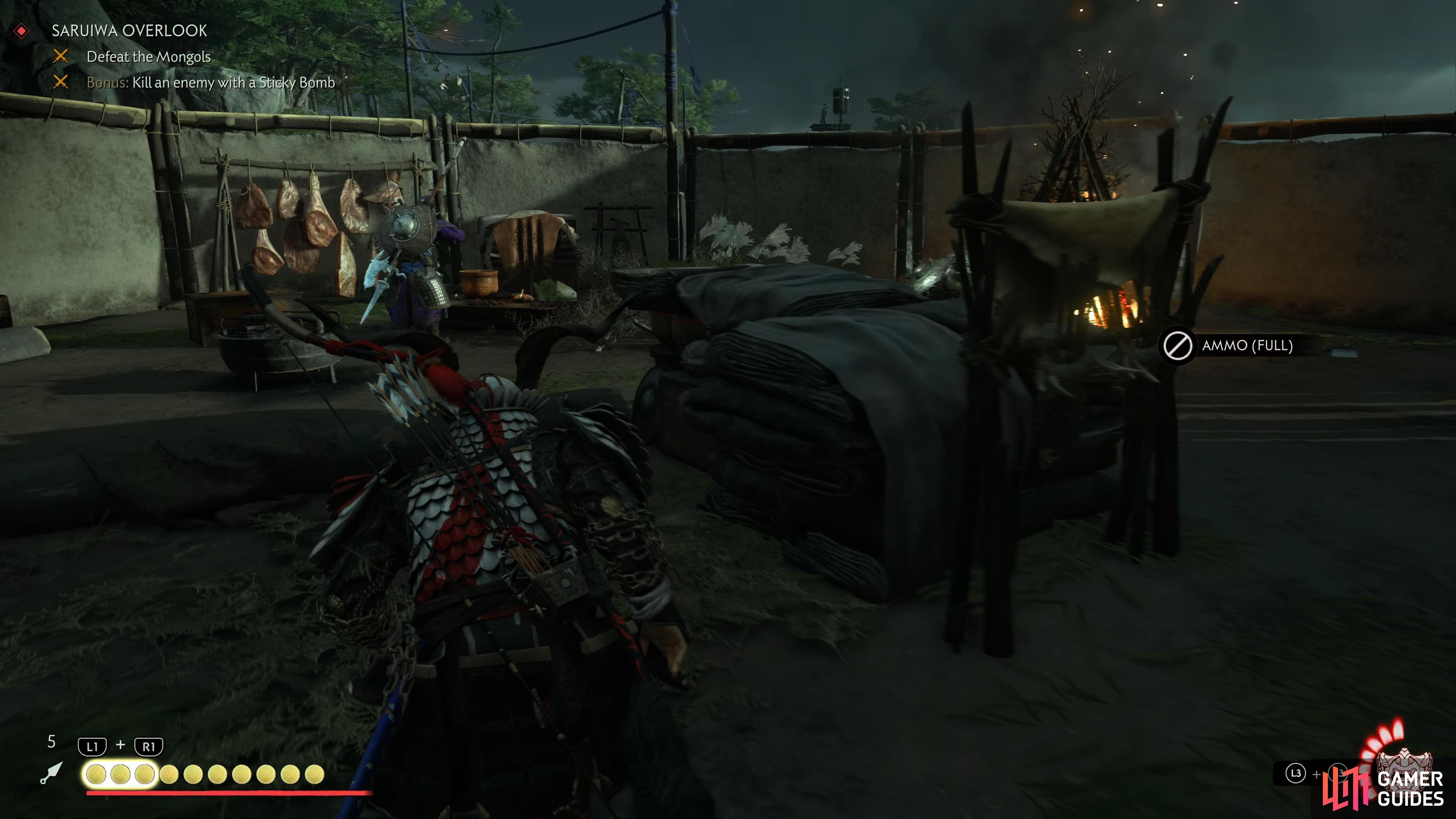 wait for the three Mongols to show their backs to you