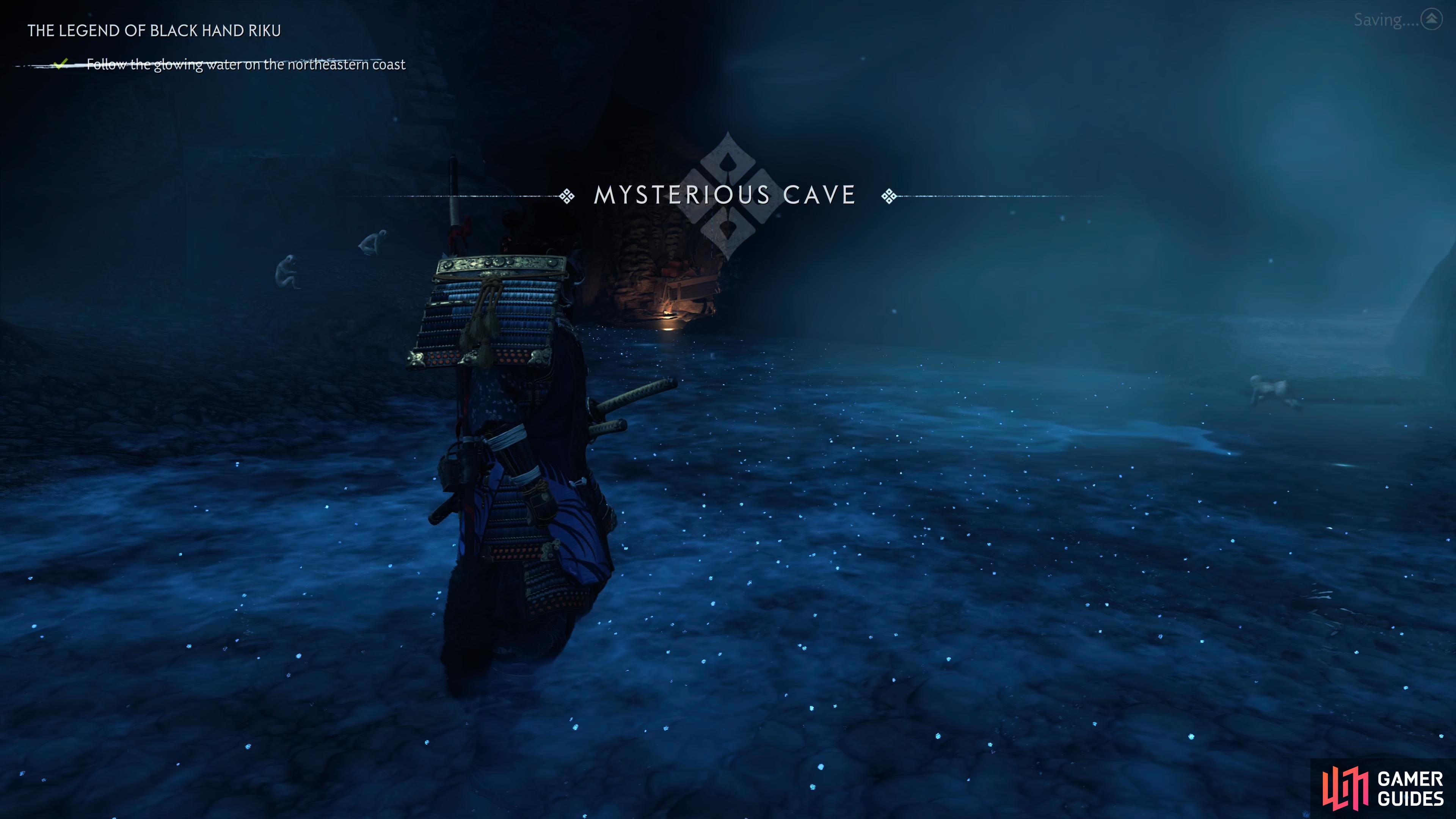 follow this to enter the Mysterious Cave at the end.