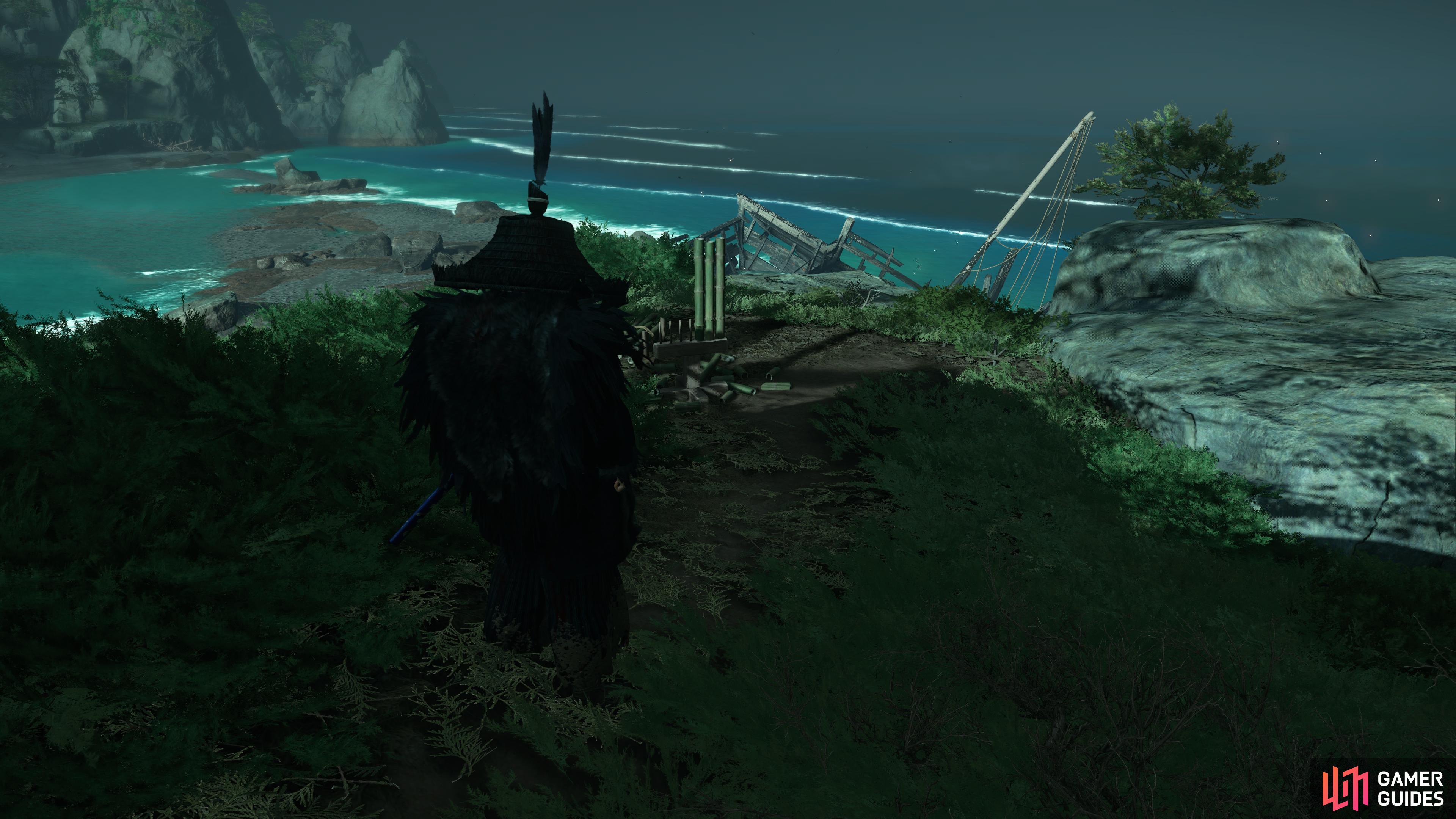 once again it overlooks the shipwreck on the coast.