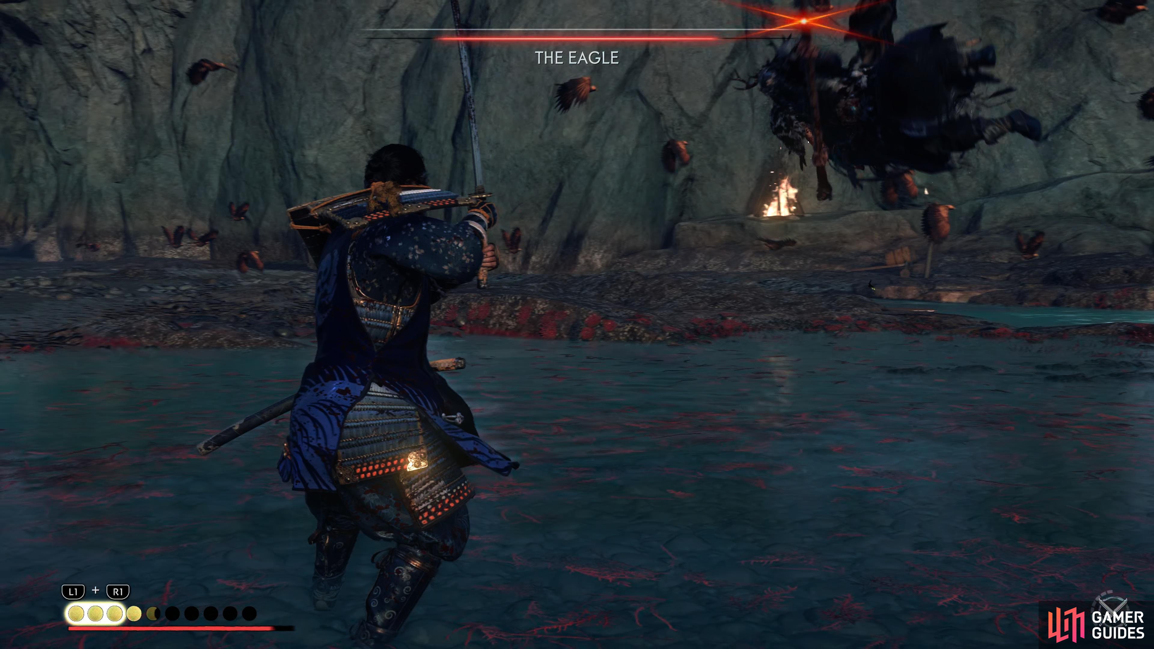 be sure to dodge backward to avoid her when she leaps in the air with her spear