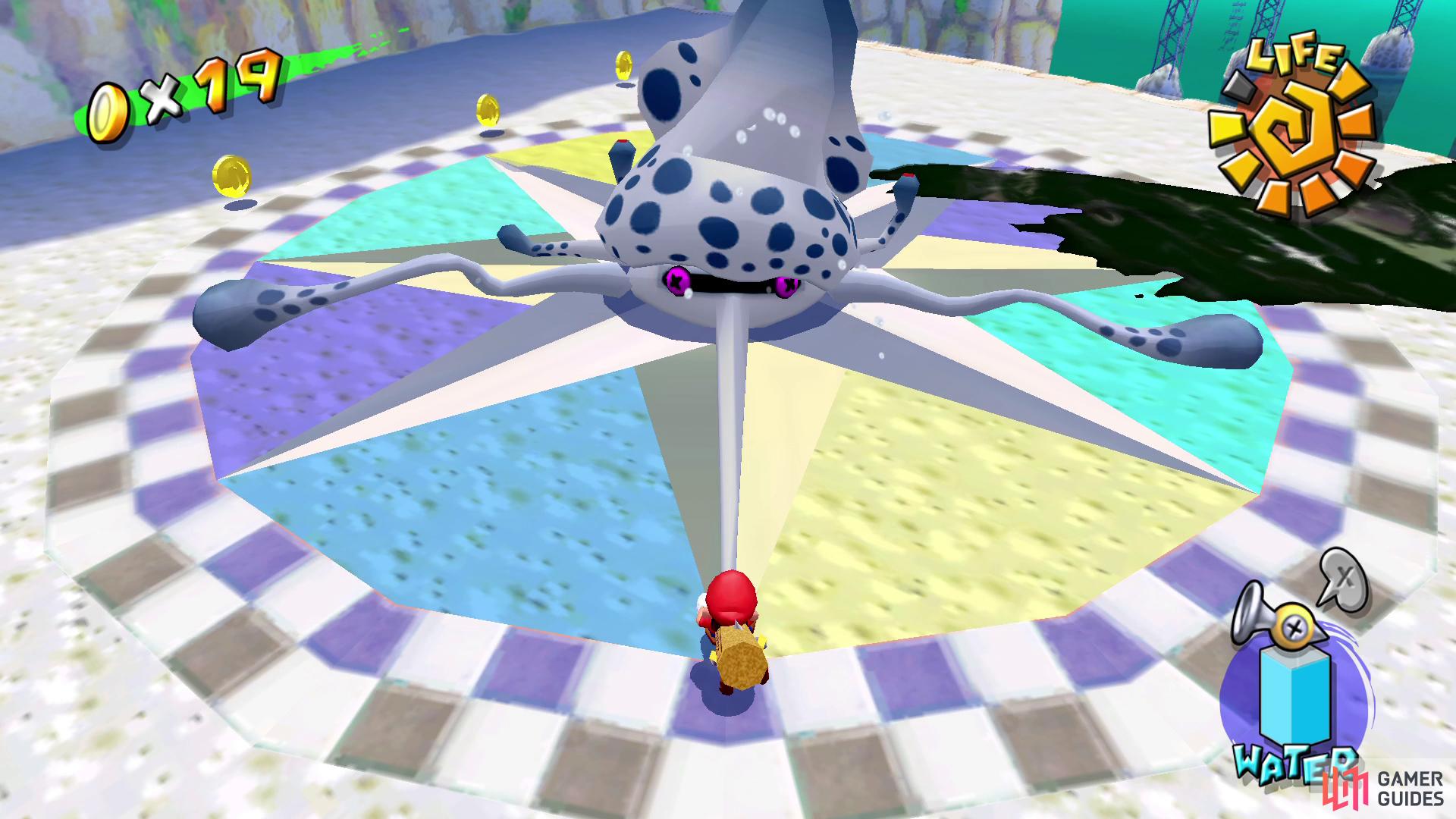this will allow you to gain access to his face where you can pull it back to deal direct damage.
